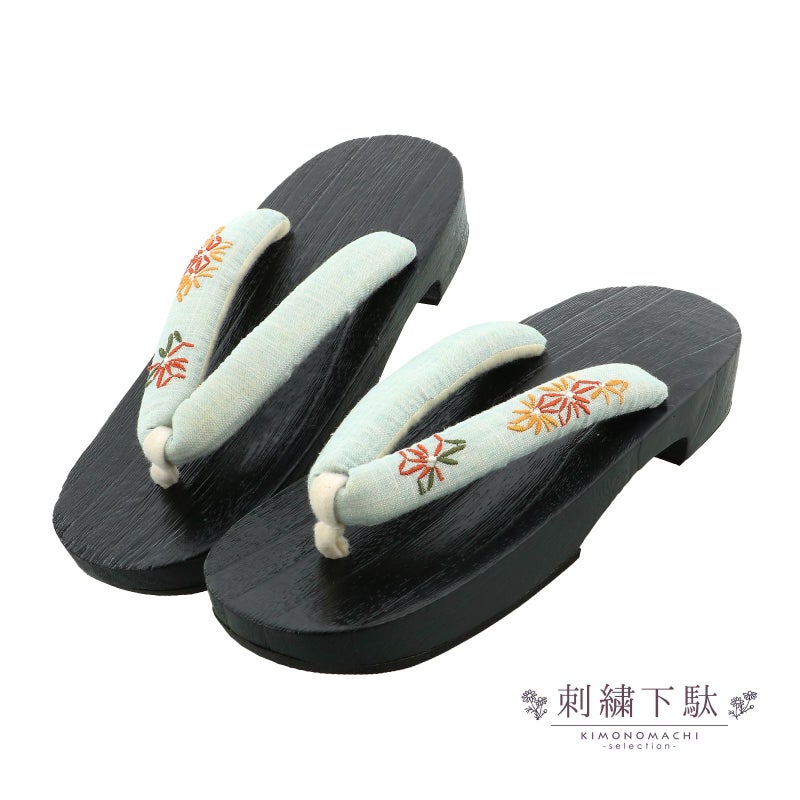 女性下駄単品「薄水色　花火」フリーサイズ（Lサイズ） 23～24.5cm 痛くなりにくい 下駄 女性 レディース 桐下駄 浴衣・甚平に 浴衣下駄