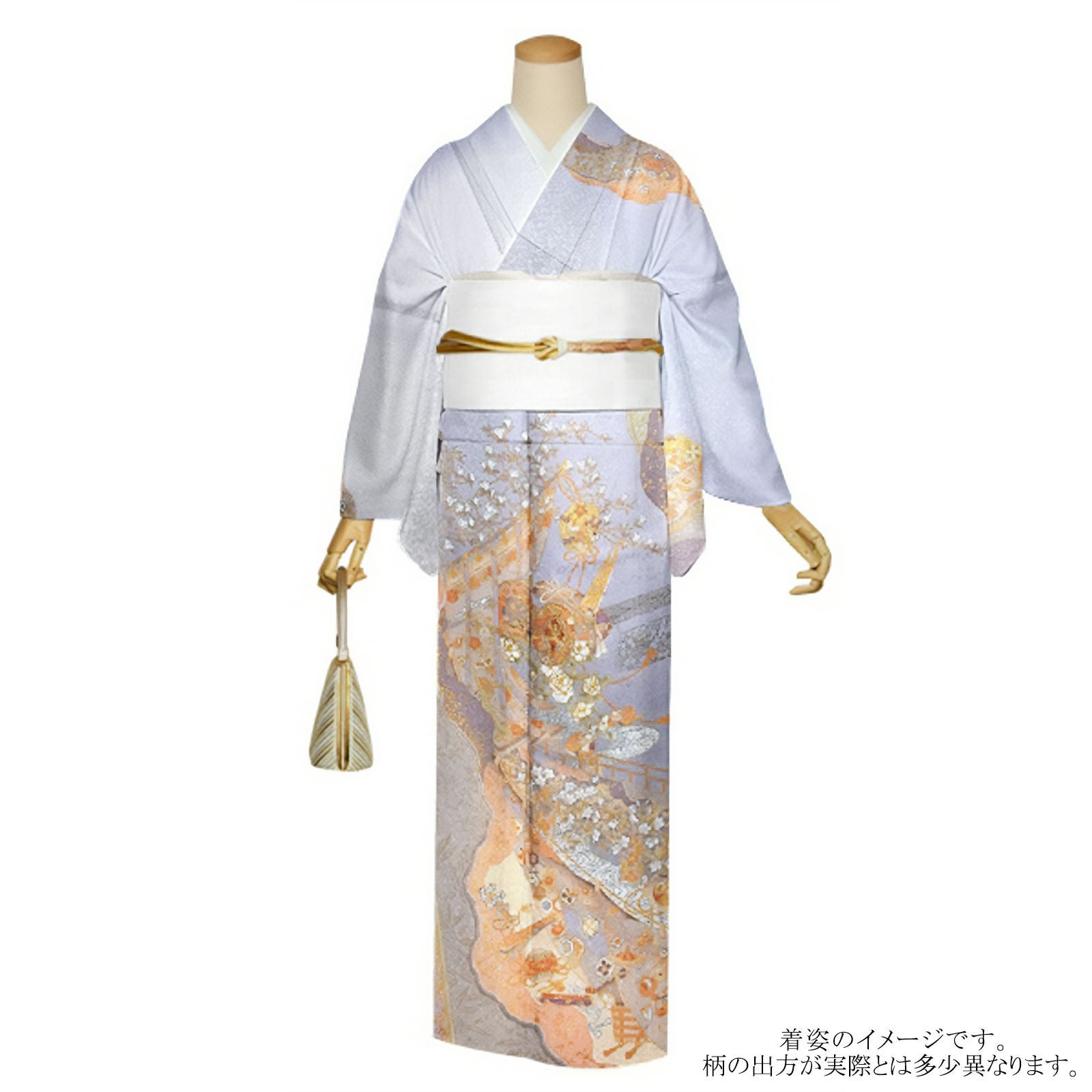 仕立て上がり 訪問着 単品 桂由美 「牡丹鼠色　御所解き文」 正絹 着物 ブランド訪問着 七五三 入学式 卒業式 卒園式 結婚式 お宮参り 母 ママ