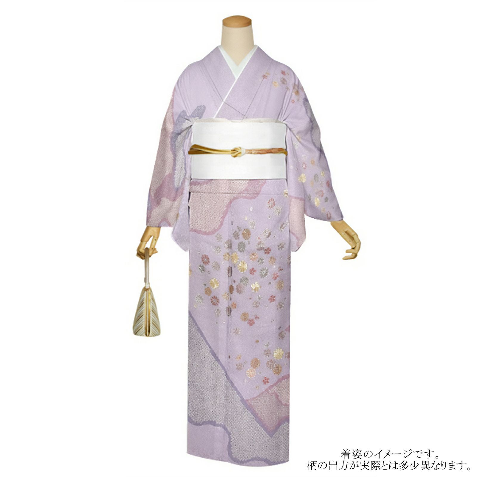 仕立て上がり 訪問着 単品 桂由美 「鴇鼠色　山霞に花紋」 正絹 着物 ブランド訪問着 七五三 入学式 卒業式 卒園式 結婚式 お宮参り 母 ママ