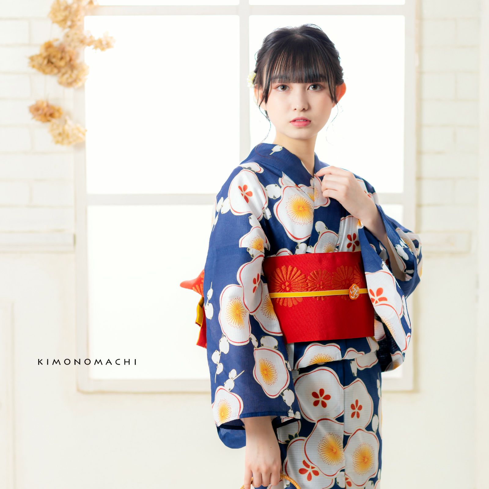 A5 こむさでもーど 綿紅梅 蝶々模様 夏物 着物 浴衣・半幅帯 2点セット 000000026922-10.jpg?size=l&w=