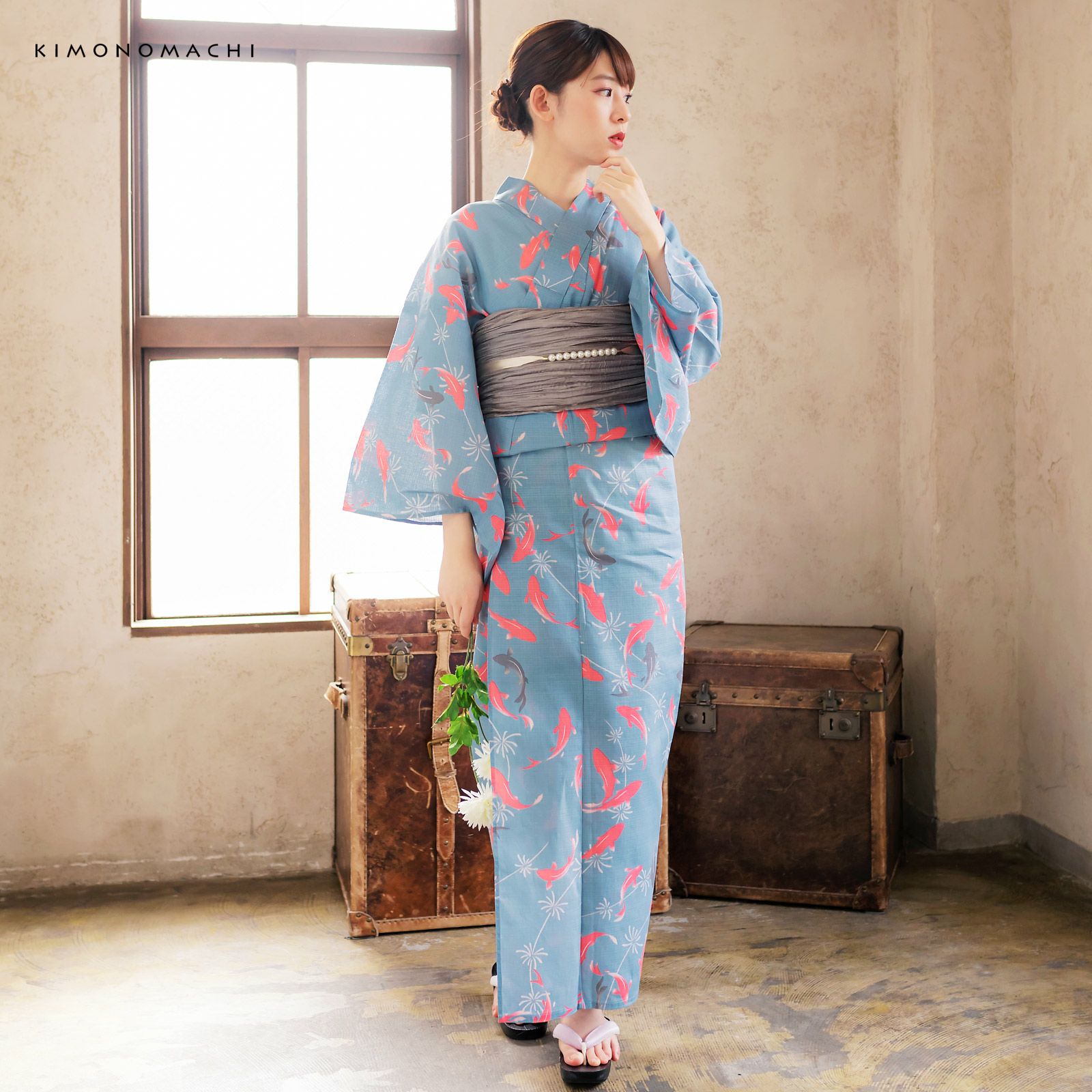 Prices down2】浴衣 レディース 浴衣と帯の2点セット 「浴衣 金魚