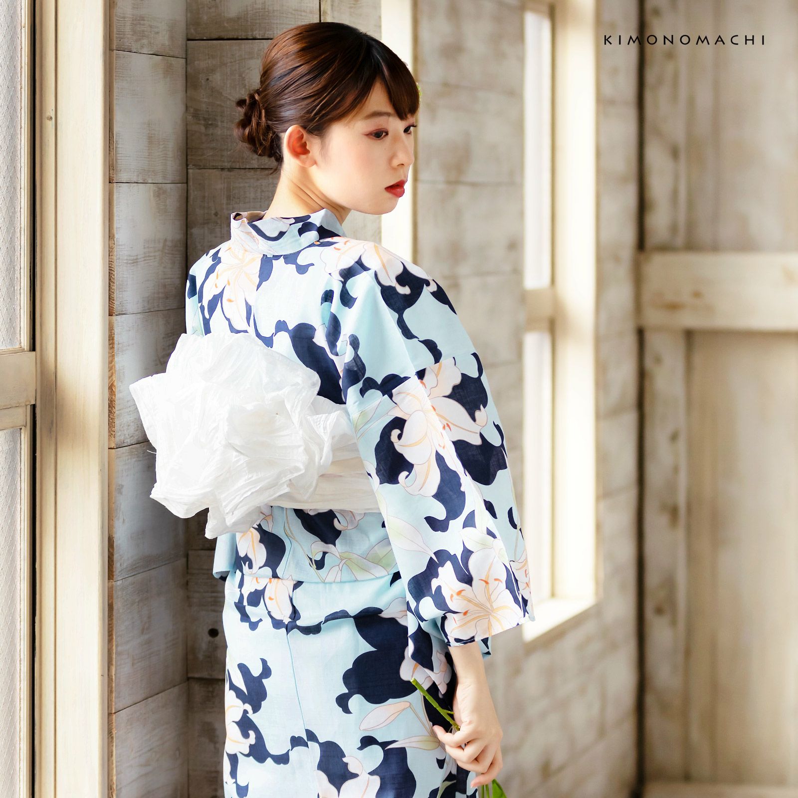 Prices down2】浴衣 レディース 浴衣と帯の2点セット 「浴衣 ブルー