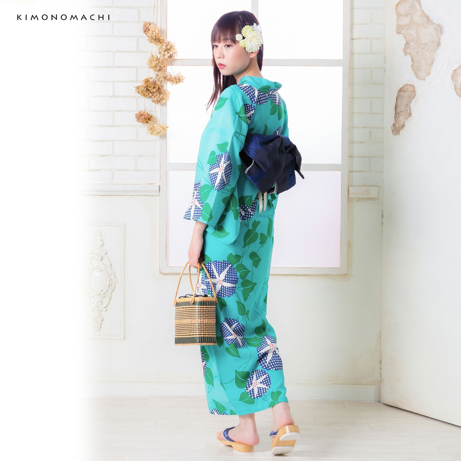 Prices down2】KIMONOMACHI オリジナル 浴衣 2点セット (浴衣＋半幅帯