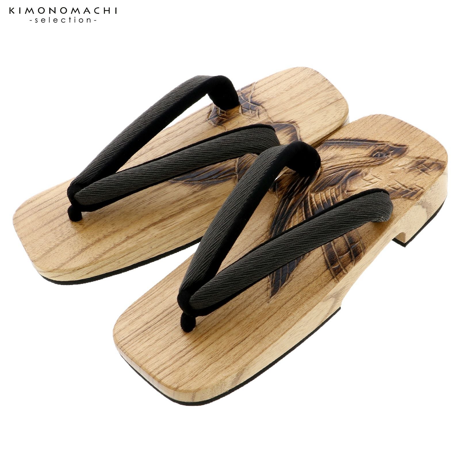 父の日CP300円OFF6/18まで)下駄 メンズ 単品「鷹 利休色」 鎌倉彫右近