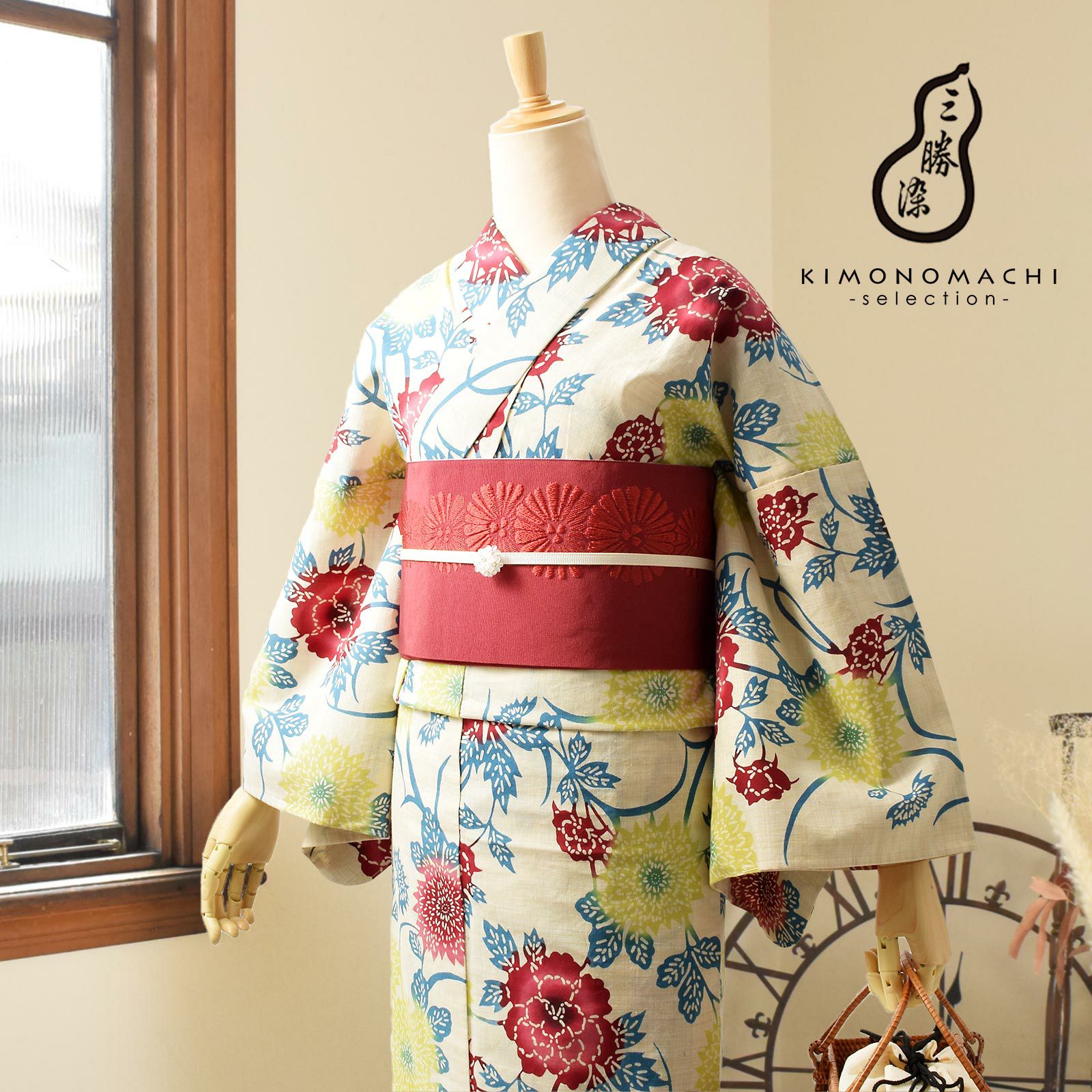 浴衣 単品 仕立て上がり 女性用 リュミエール ポリエステル くすみカラー 白色 浴衣 単品 仕立て上がり 女性用 リュミエール ポリエステル くすみ