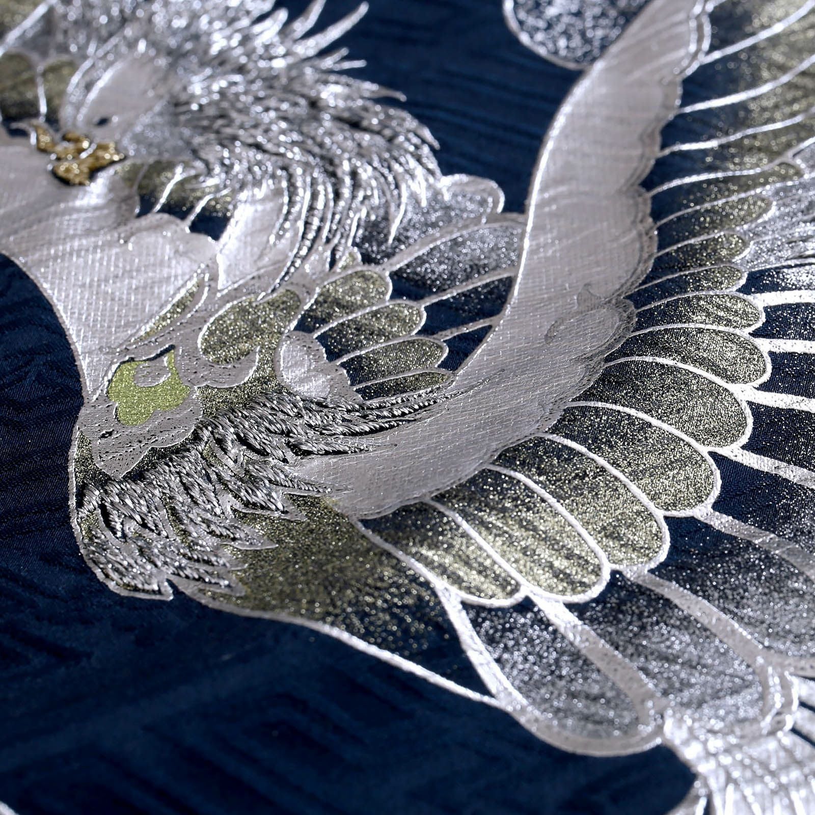 未仕立て 振袖 22点セット「Beatiful Japan ブルー×黒 鳳凰」仮絵羽