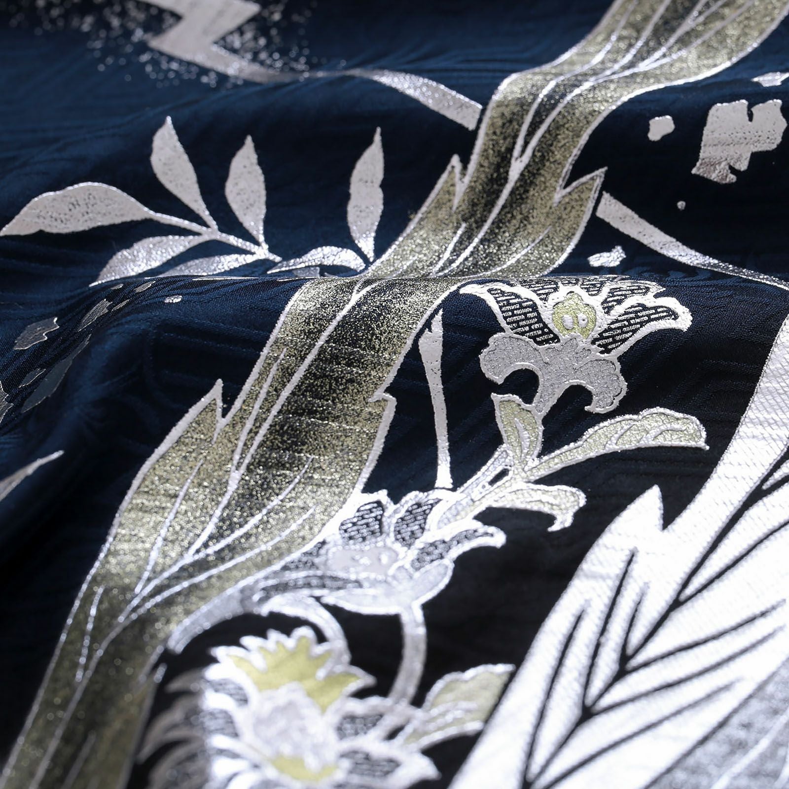 未仕立て 振袖 22点セット「Beatiful Japan ブルー×黒 鳳凰」仮絵羽