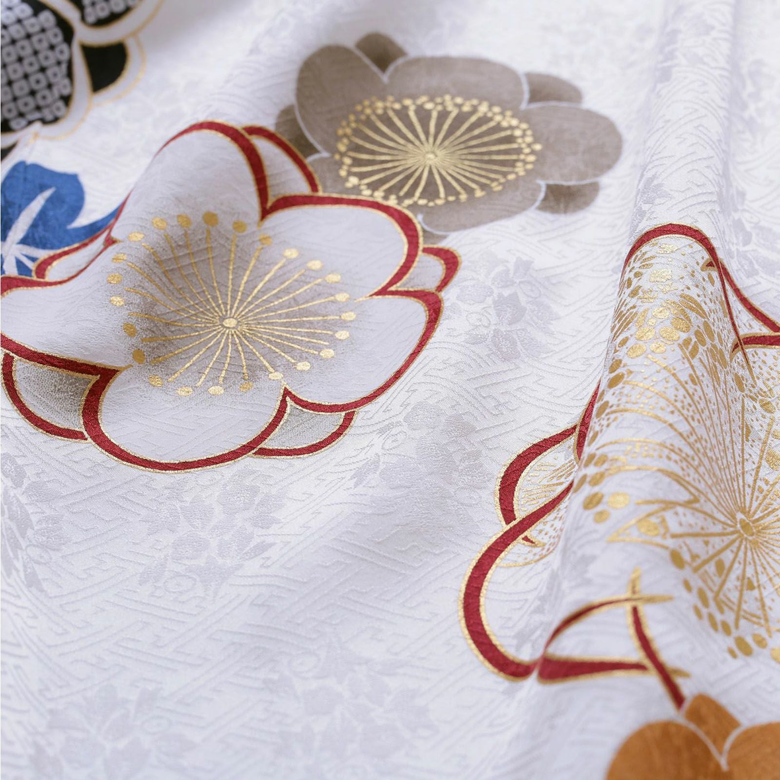 振袖 仮絵羽 京友禅 刺繍 金彩 紋意匠 牡丹 正絹 未仕立て品 八掛付き 未仕立て 振袖 22点セット白 友禅 牡丹梅仮絵羽 振り袖 正絹 着物