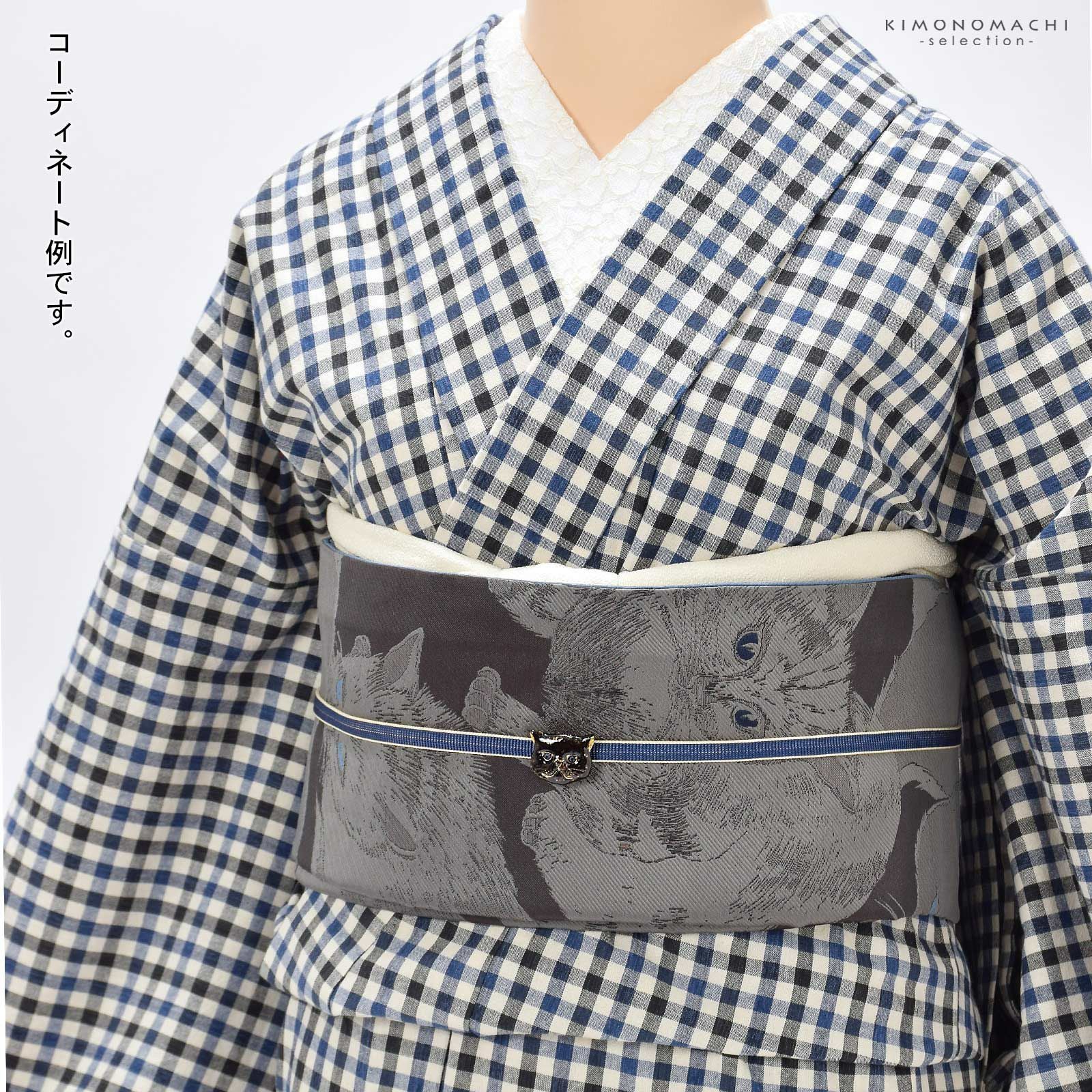 帯留め 単品「猫の帯留め」日本製 洒落小物 着物、浴衣に 帯どめ 帯留