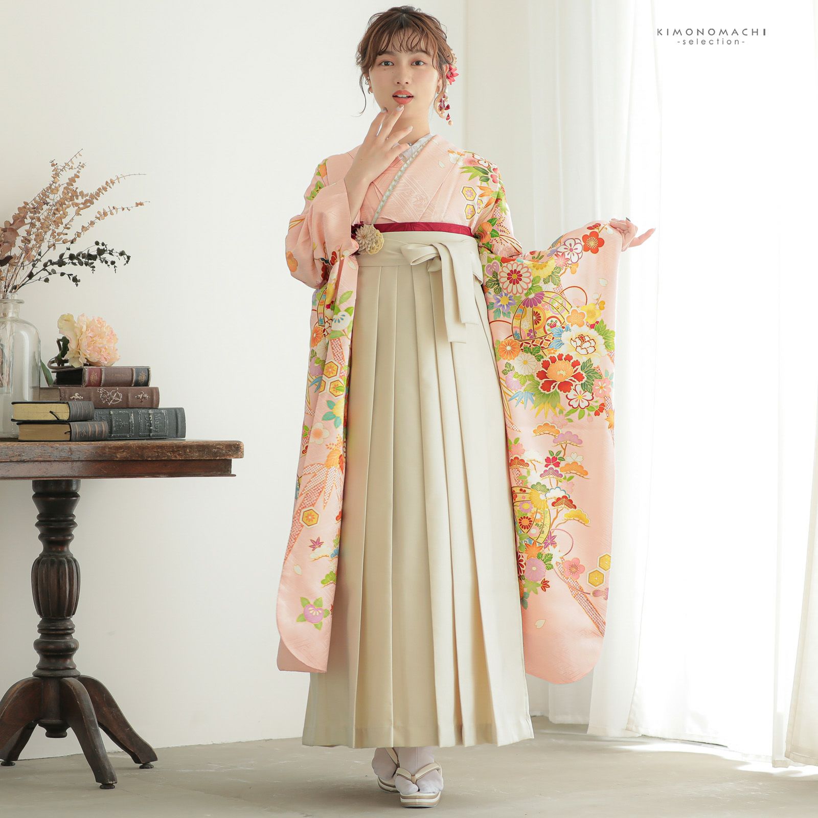 帯留め 単品「ダークレッド 菊つまみ」日本製 成人式 結婚式 振袖 帯