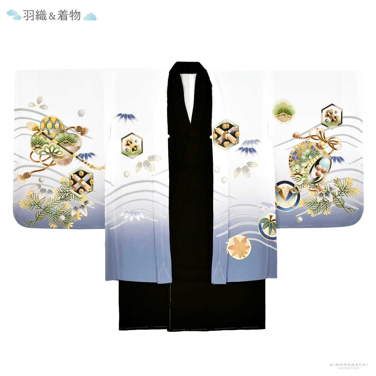 七五三最大70%OFF10/22迄)七五三 着物 男の子 5歳 羽織袴セット「白 鷹