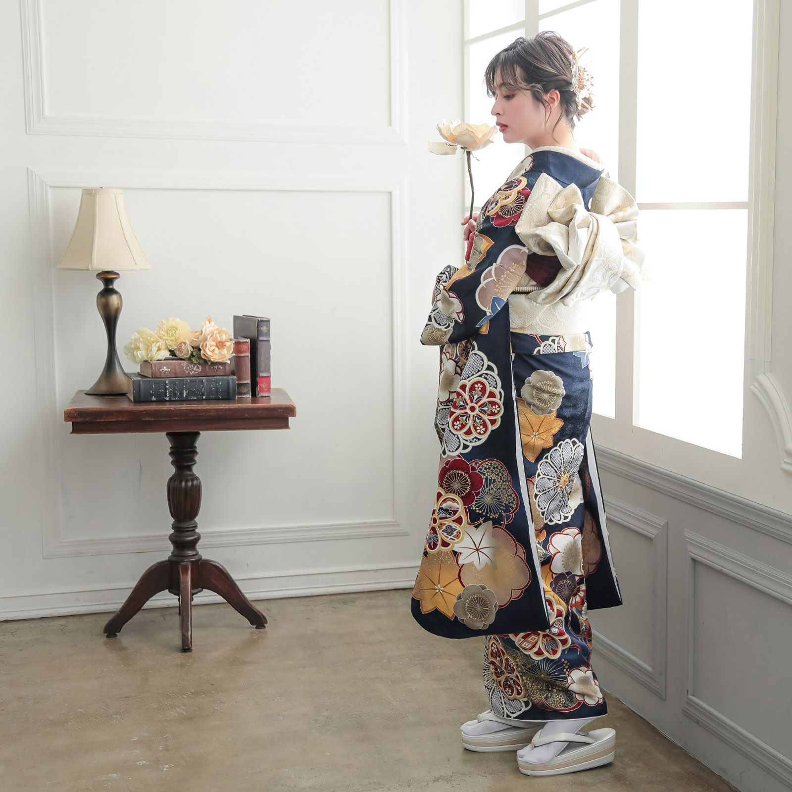 正絹【花模様】京友禅 振袖 仮絵羽A-3505 振袖 正絹 新品 仮絵羽 生地 単品 未仕立て品 成人式 結婚式などに