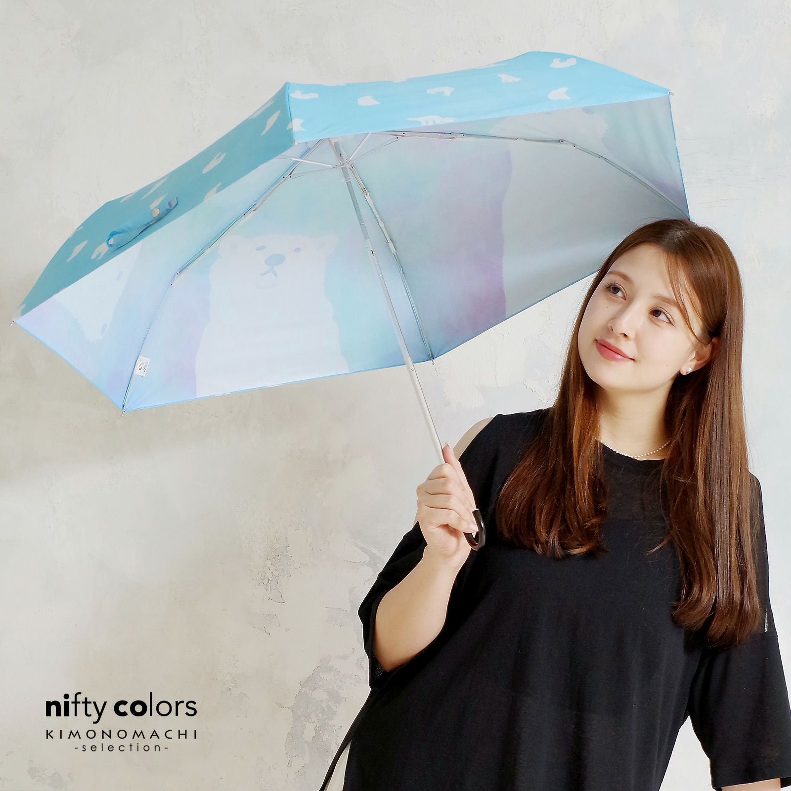 母の日150円OFFCOUPON5/21迄)日傘 晴雨兼用「遮光2サイドしろくまミニ