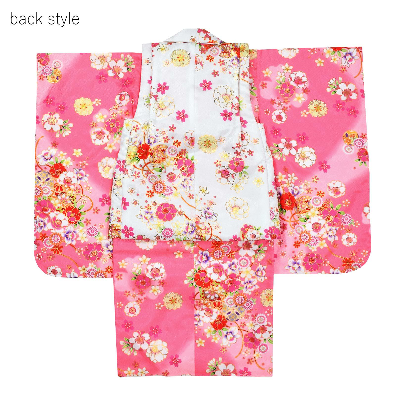 Prices down2】七五三 着物 3歳 女の子 被布セット 小雪「ピンク 花と