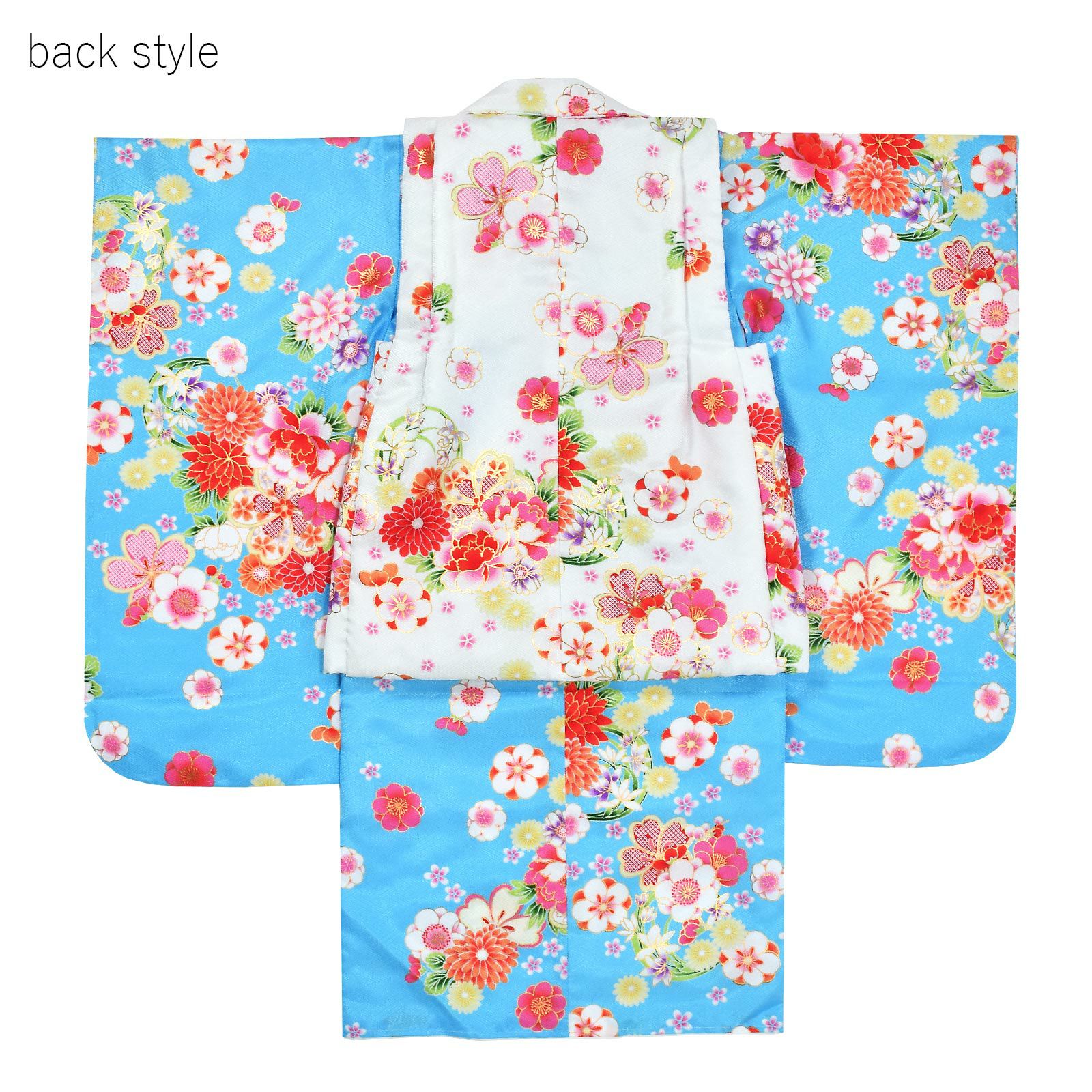 Prices down2】七五三 着物 3歳 女の子 被布セット 小雪「水色 花紋