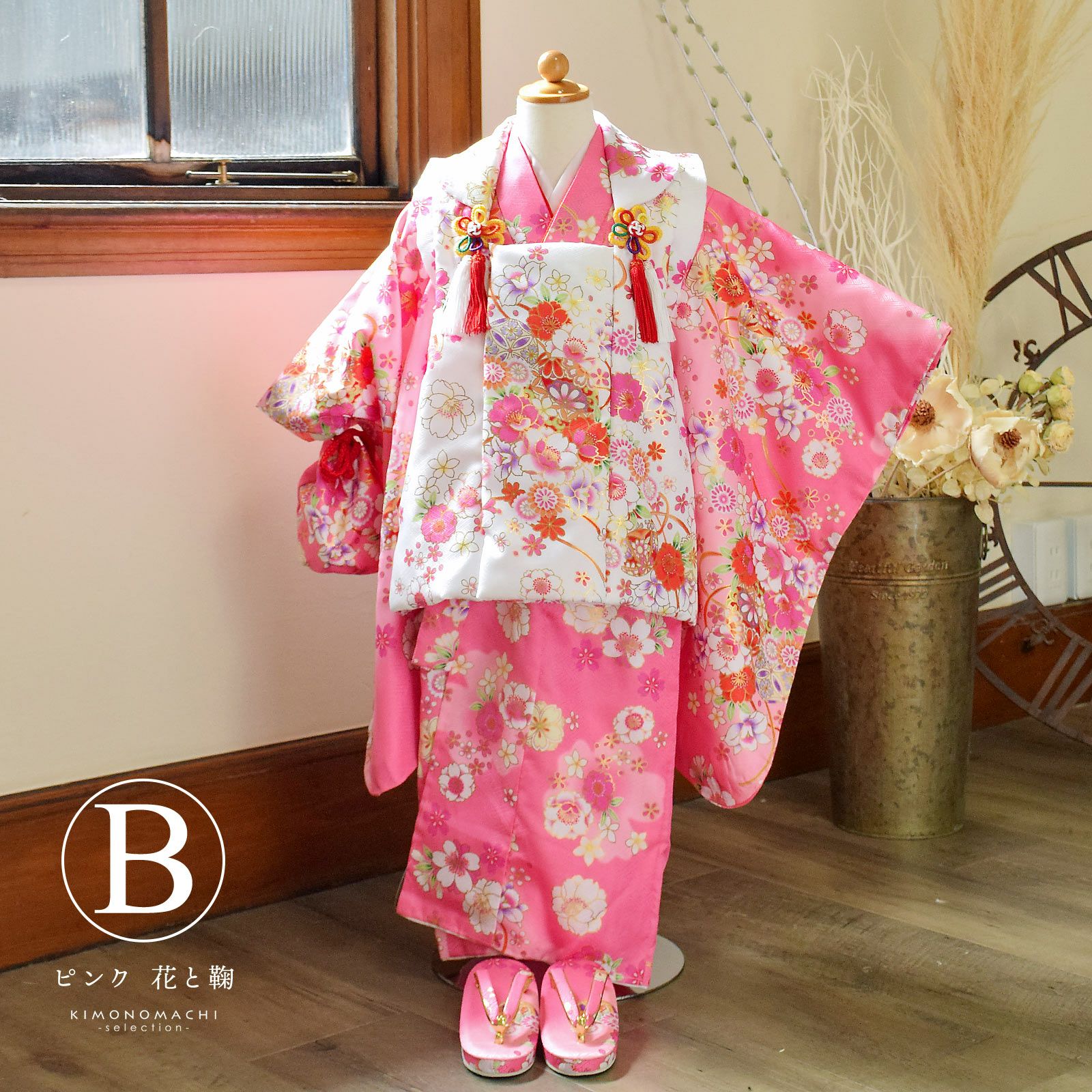 Prices down2】七五三 着物 3歳 女の子 被布セット 小雪「山吹色 花車