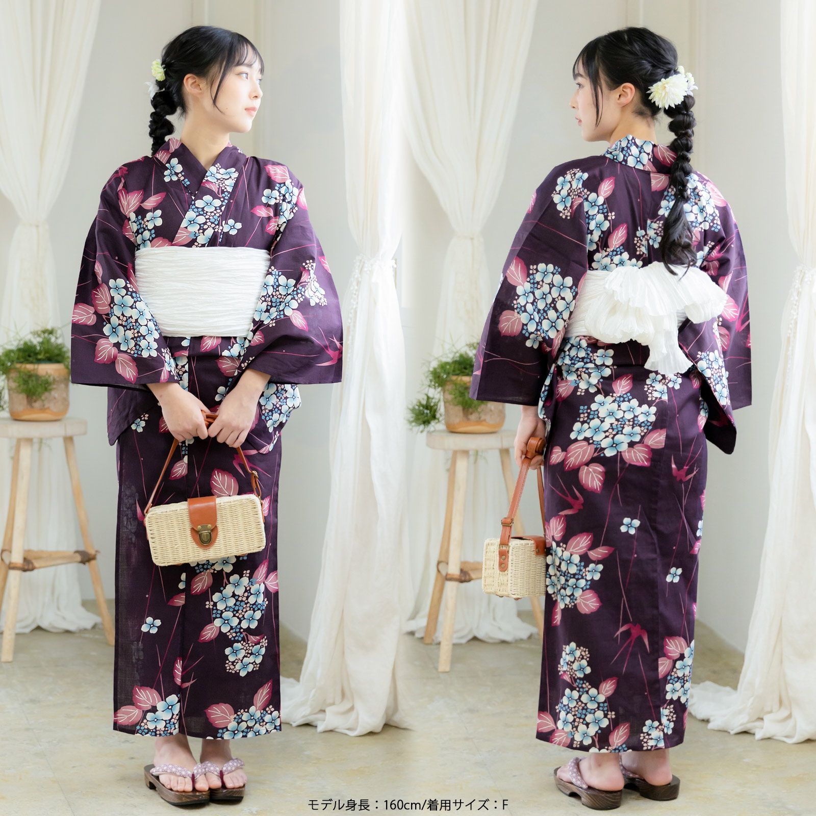 浴衣 セット レディース 浴衣としわ兵児帯の2点セット「スイートリリー