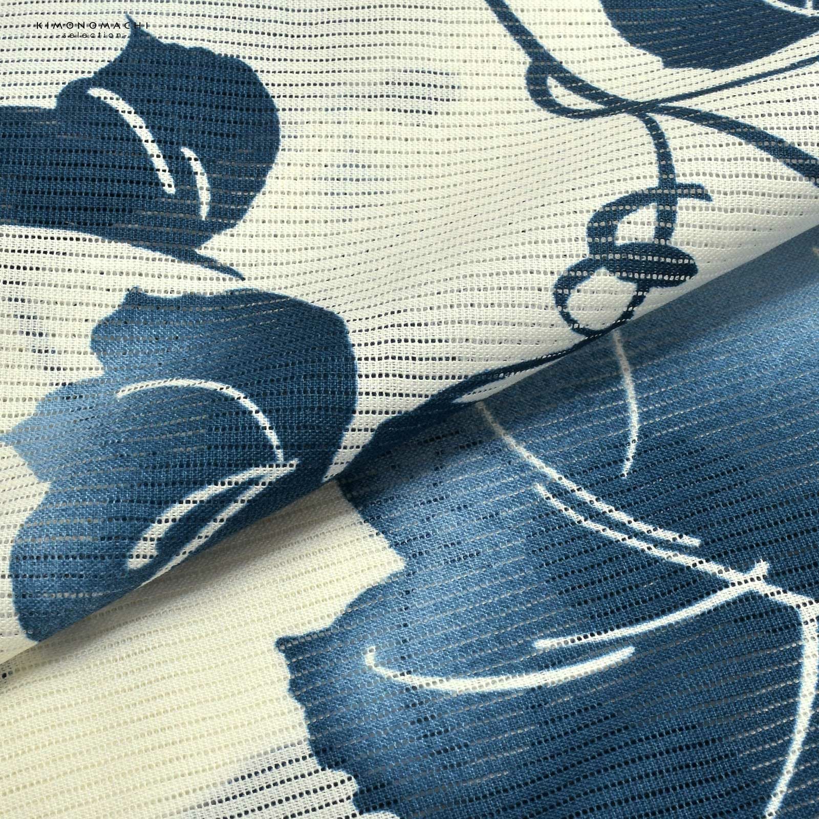 浴衣 レディース 単品 お仕立て上がり浴衣 綿絽浴衣「ぶどう さび紺