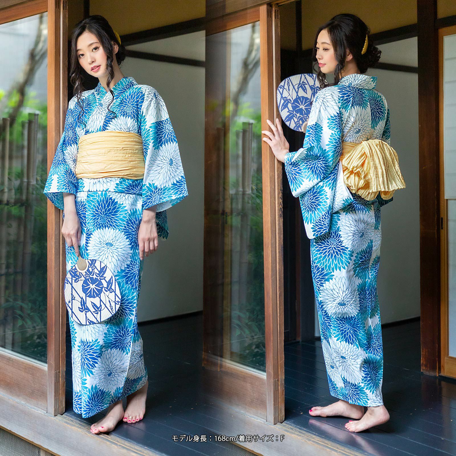 着物　浴衣　ゆかた　女性　レディース　帯　下駄　3点セット  白地　花柄 251-ykt10347tn_1.jpg