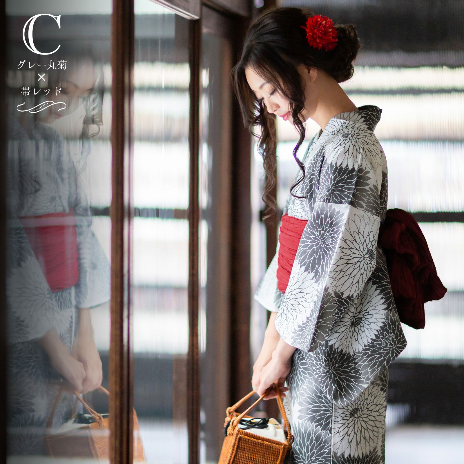 浴衣セット レディース 大人 浴衣3点セット（浴衣＋帯＋おまかせ下駄