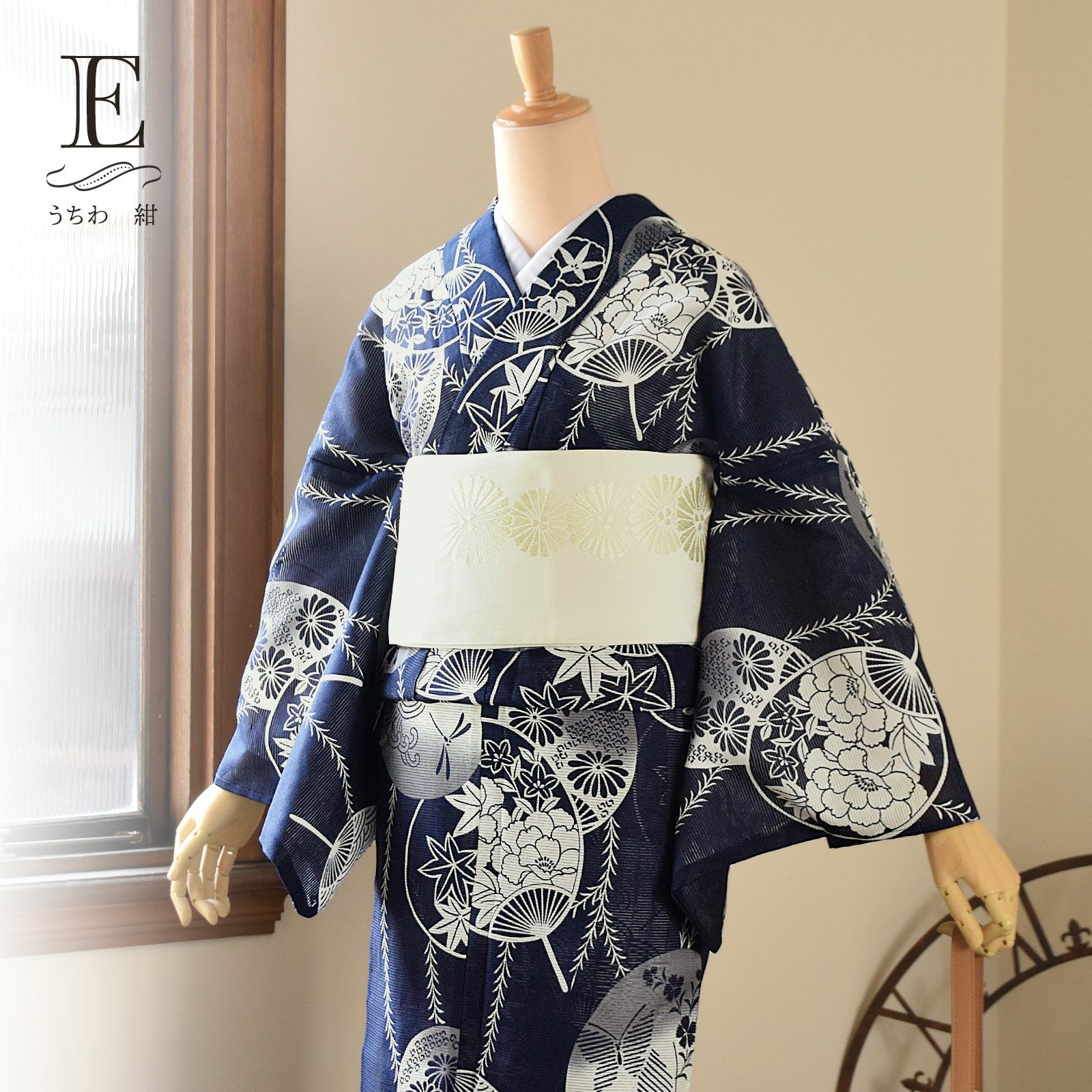 浴衣 レディース 単品 お仕立て上がり浴衣 綿絽浴衣「えんむすび：流水