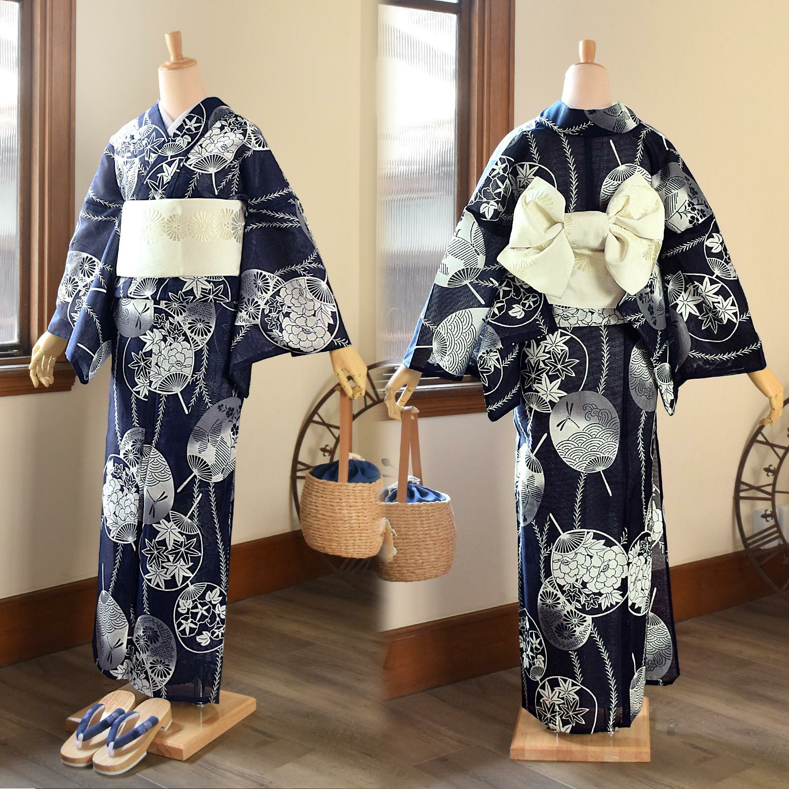 浴衣 レディース 単品 お仕立て上がり浴衣 綿絽浴衣「えんむすび：流水