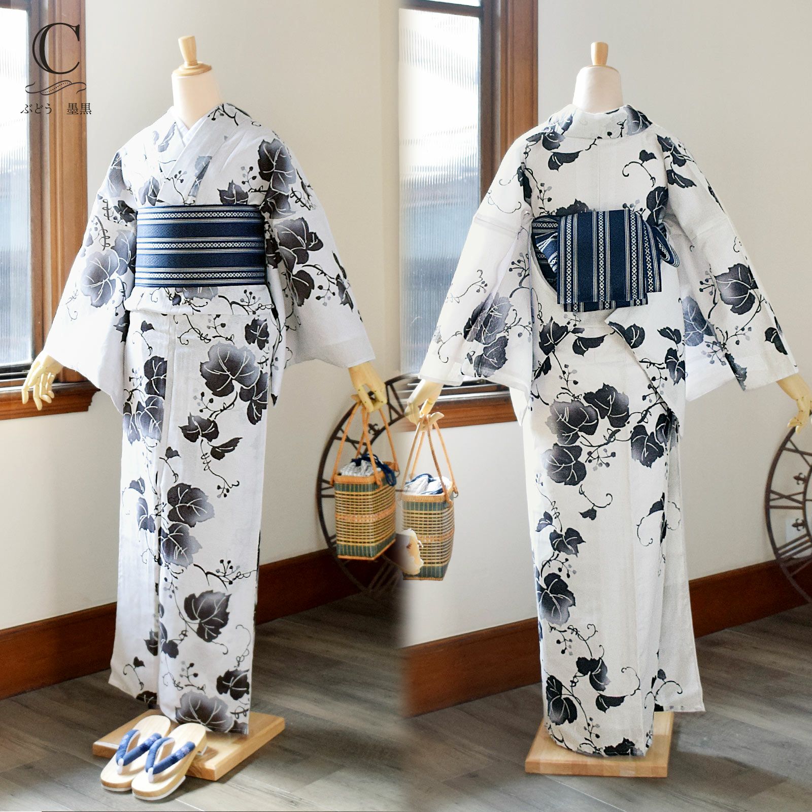 浴衣 レディース 単品 お仕立て上がり浴衣 綿絽浴衣「えんむすび：流れ