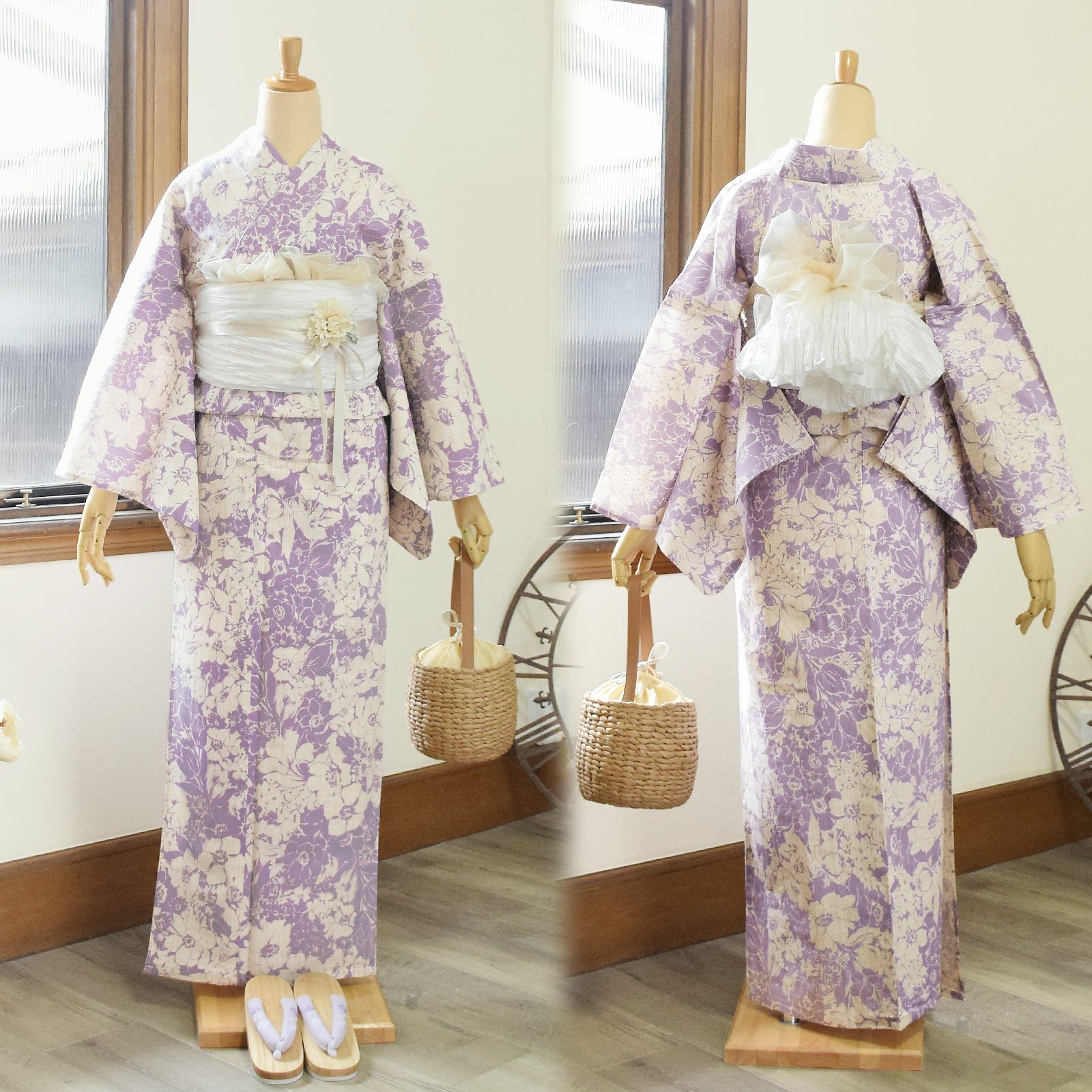 浴衣　ひまわり柄　花子倶楽部 浴衣 レディース 女性浴衣単品 「花子倶楽部：ひまわり 黄色」Fサイズ
