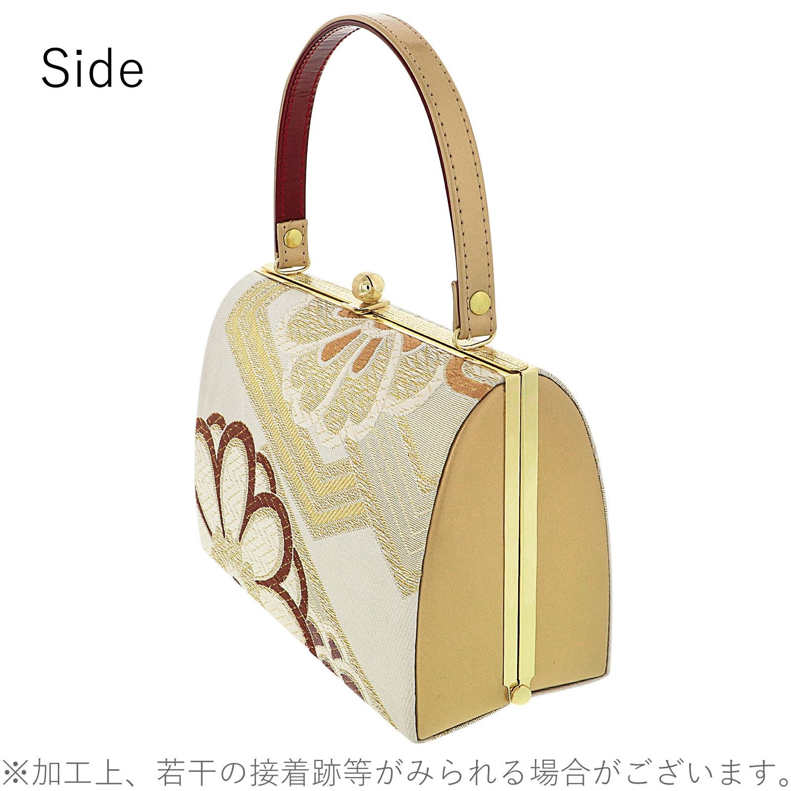振袖 草履バッグセット「ゴールド 白地、亀甲に花」LLサイズ 日本製