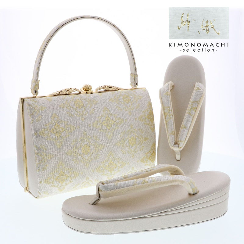 礼装 草履 バッグ セット レディース 礼装用草履バッグセット 紗織「シルバー　菊花菱」M/Lサイズ 日本製 礼装草履バッグ 礼装バッグ 礼装草履