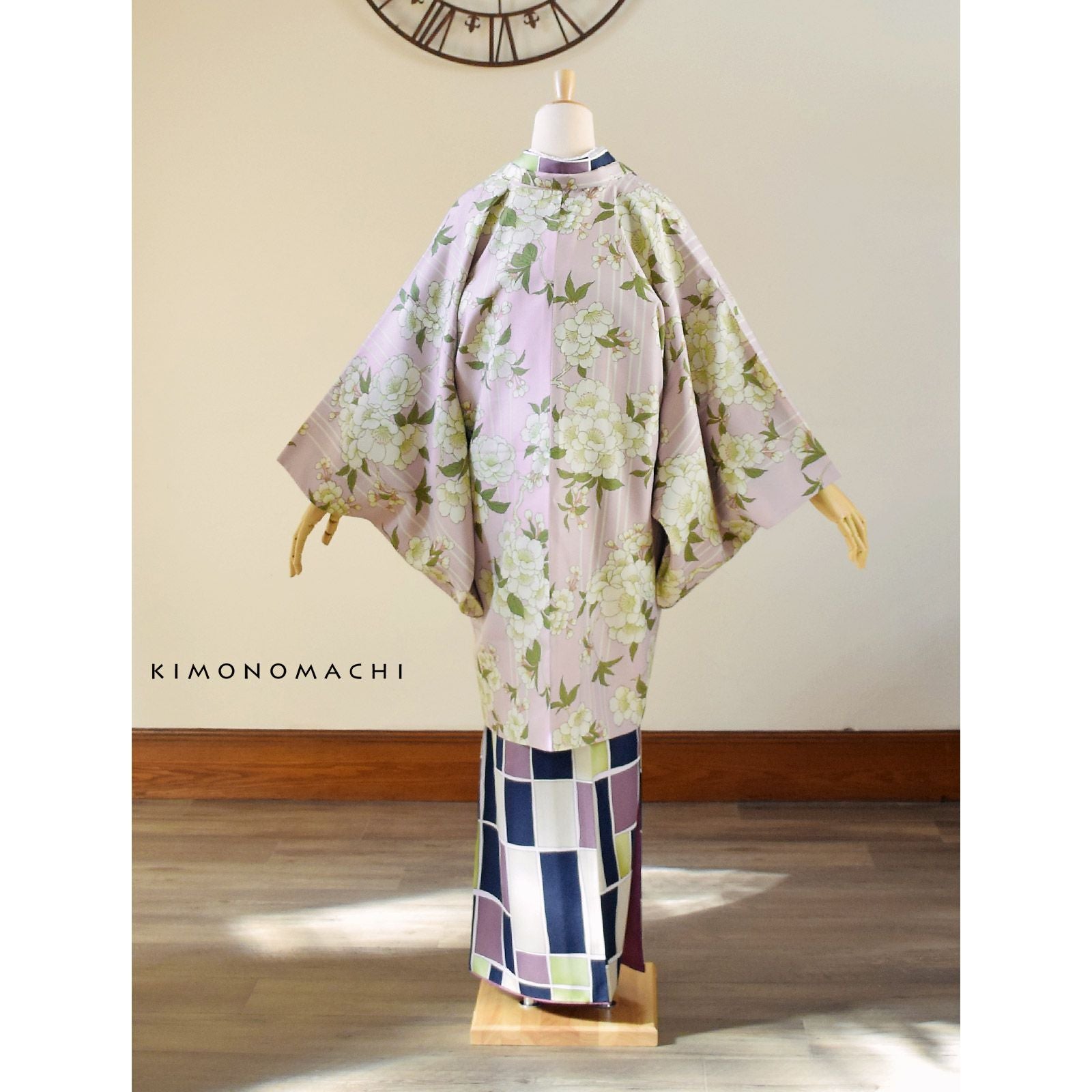 羽織 単品 KIMONOMACHI オリジナル 「桜 ピンク」ポリエステル 洗える