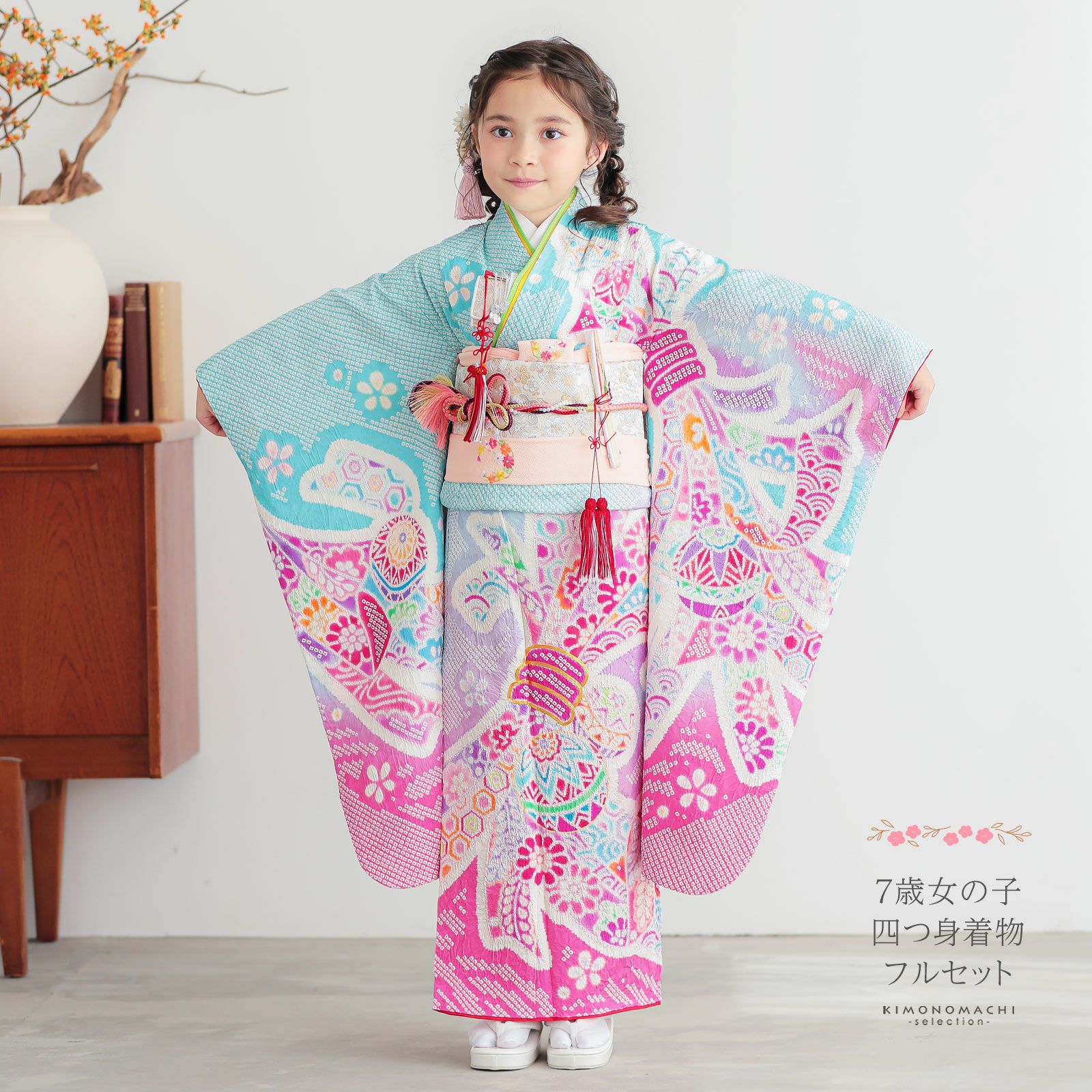 こども用　着物 Prices down2）こども 木綿着物と木綿帯の子ども用着物セット120cm