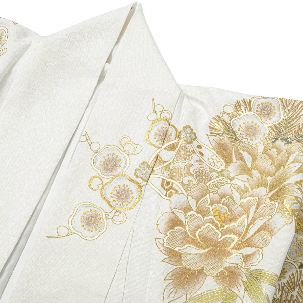 卒業式応援Point10倍 3/19迄)未仕立て 振袖 22点セット「白金 牡丹に