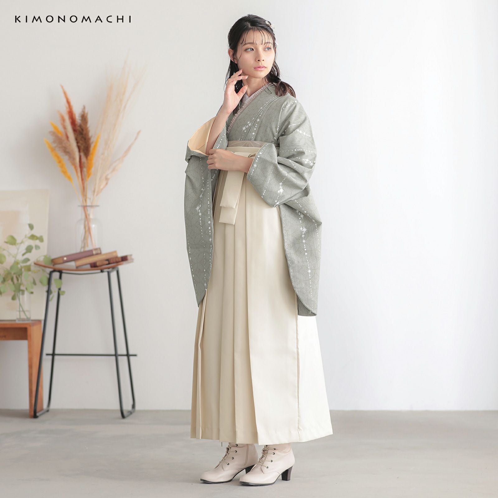 卒業式応援75％SALE 3/5迄)袴 セット 卒業式 女性 4点セット「二尺袖