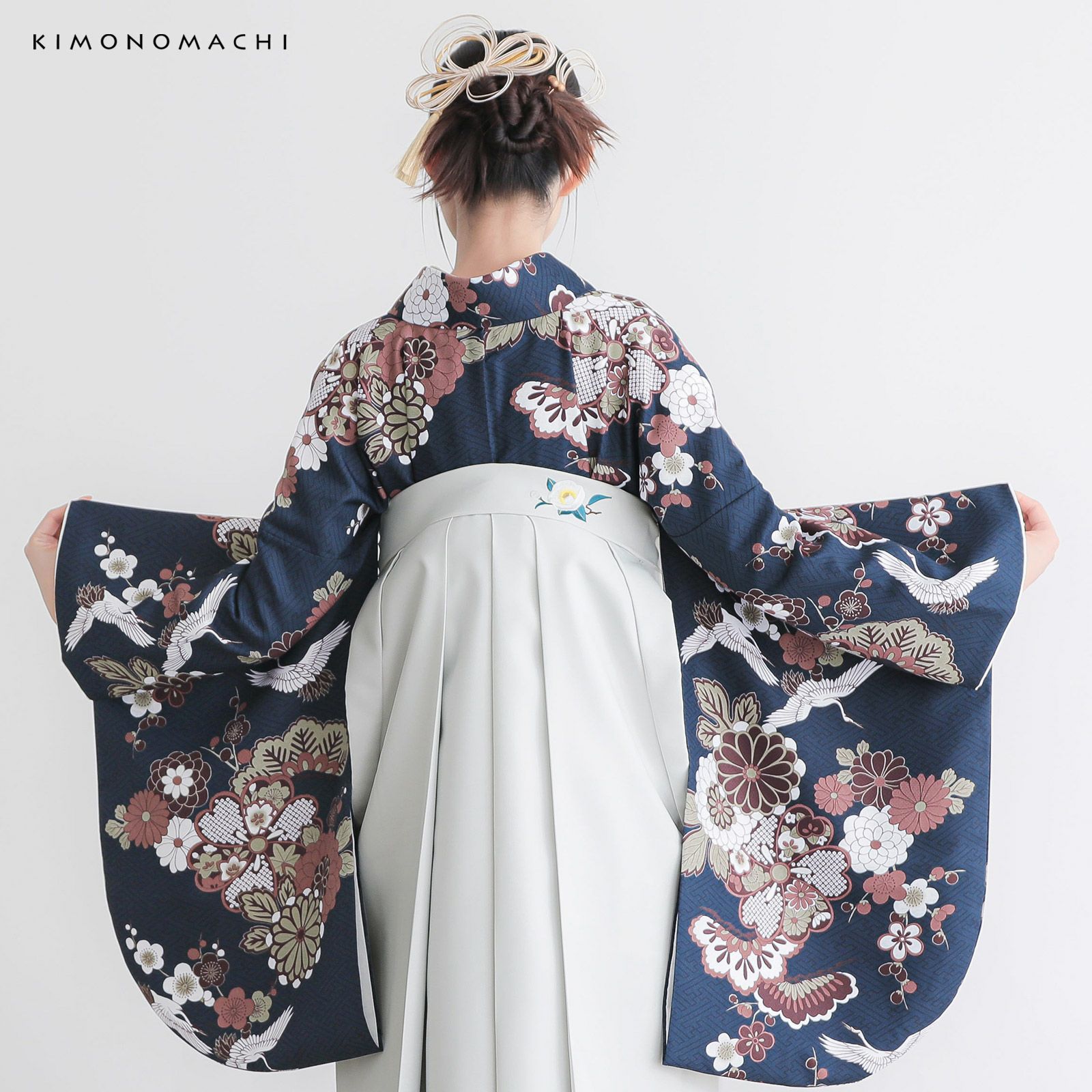 二尺袖 着物 袴フルセット 袴色・ 袴サイズ選択OK 新品 NO22755 レンタル】袴セット 卒業式 レンタル袴 二尺袖 着物 袴 レンタルフル