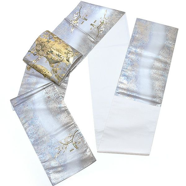 袋帯 新品 未使用 山口華楊 落款入り 凛とした牡丹 蝶々 正絹 9639 Prices down2】未仕立て袋帯 「扇面に草花」 西陣織 螺鈿 日本製 京都