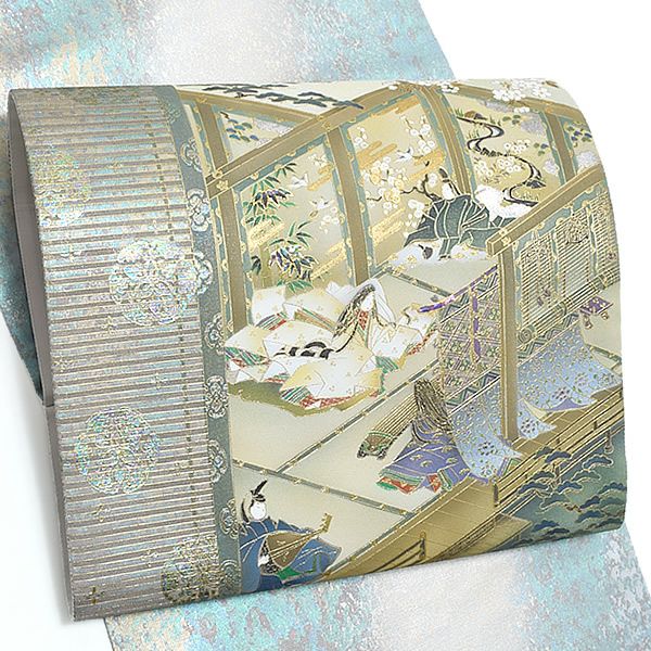 Prices down2】未仕立て袋帯 「御所解き文様」 西陣織 螺鈿 日本製