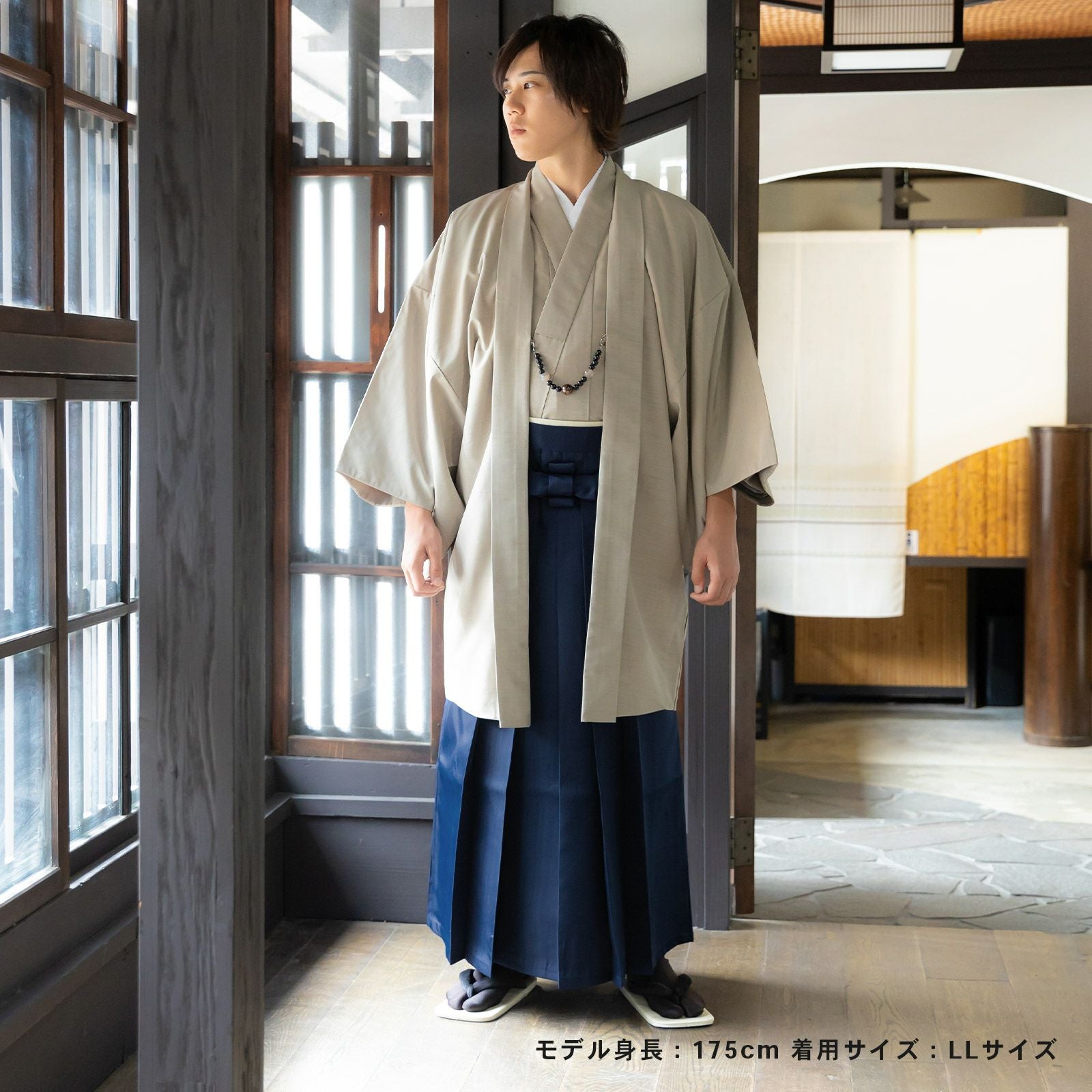 袴 メンズ 馬乗り袴 単品「灰白色・茶・紺・黒・象牙色・利休色」S/M/L