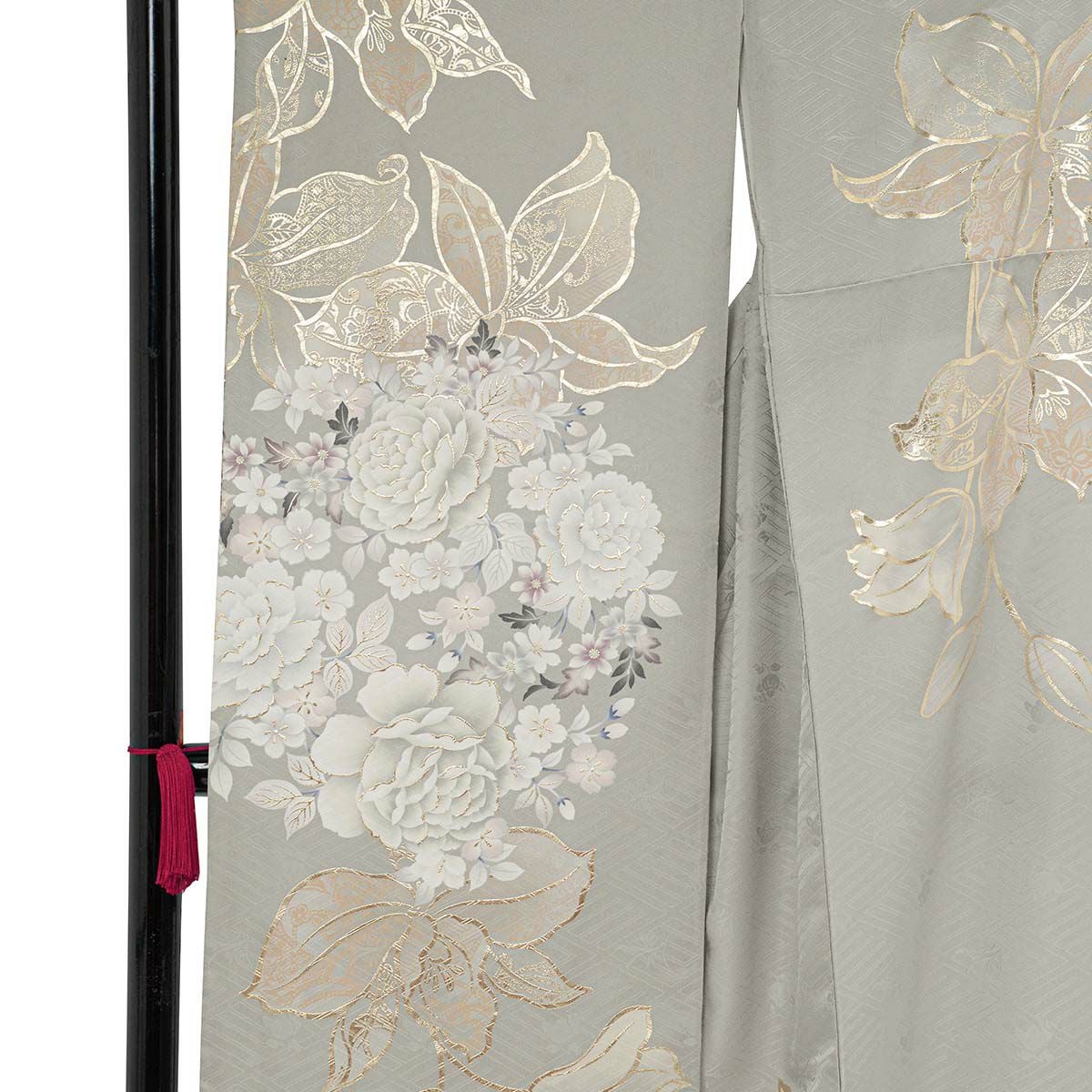 卒業式応援Point10倍 3/5迄)未仕立て 振袖 22点セット「SIA グレー