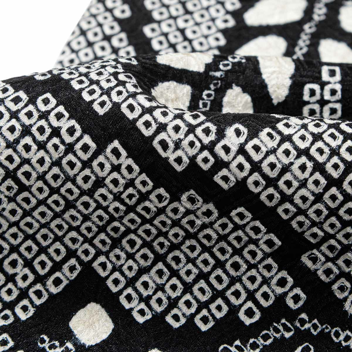 卒業式応援Point10倍 3/5迄)未仕立て 振袖 22点セット「総絞り 黒 牡丹