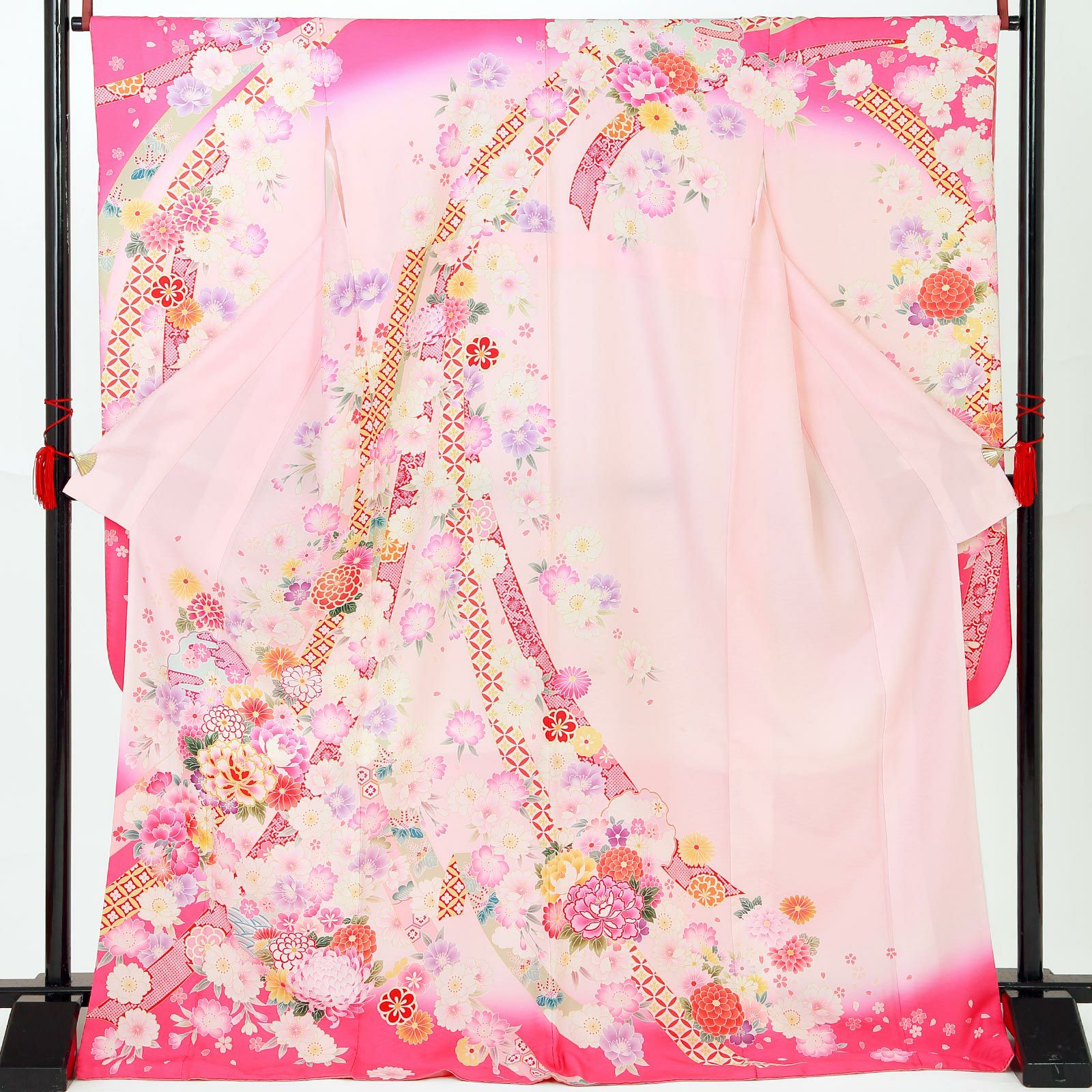 卒業式応援75％SALE 3/5迄)【中古品】仕立て上がり 振袖「束ね熨斗