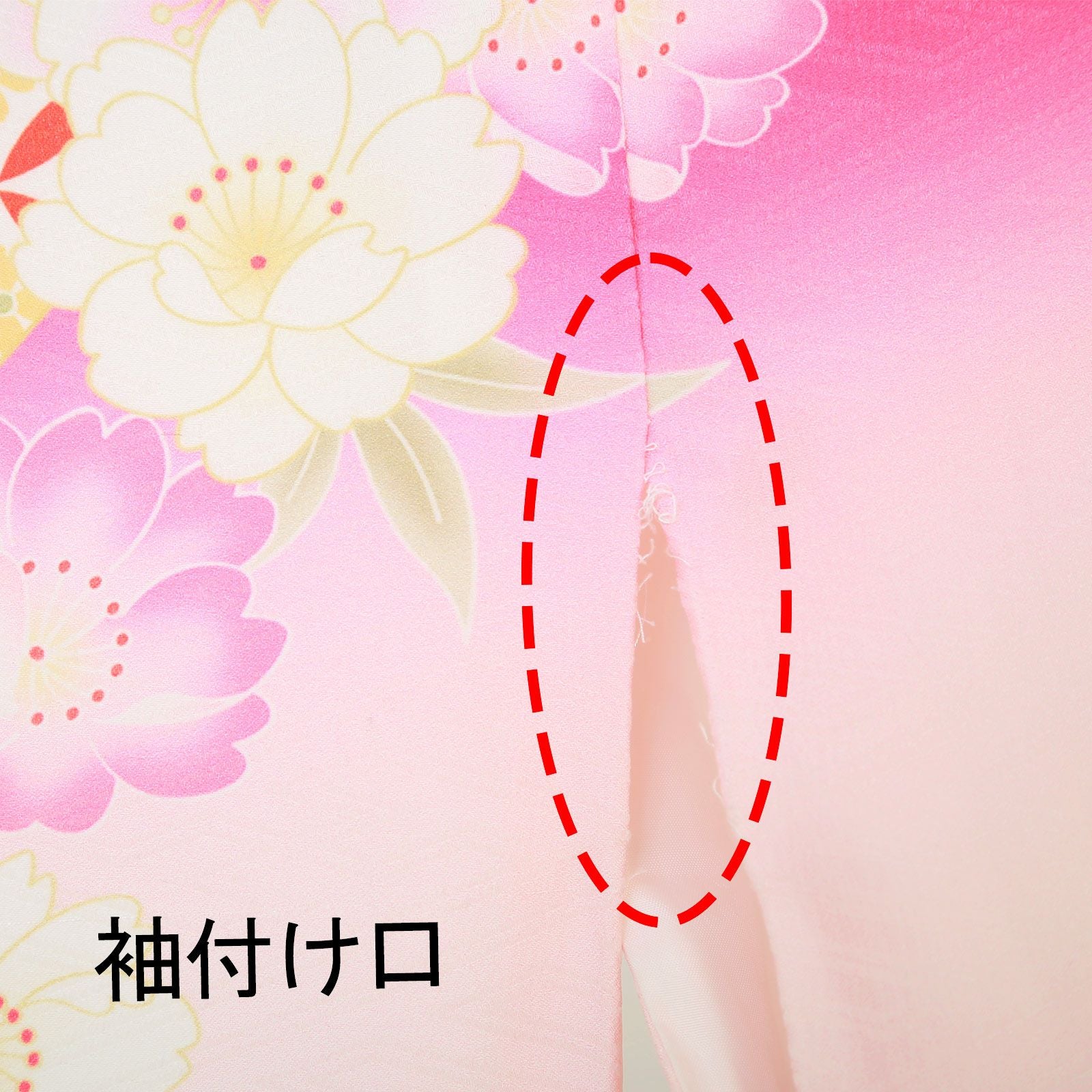 中古品】仕立て上がり 振袖「束ね熨斗 牡丹 菊 桜 桜色 ピンクぼかし