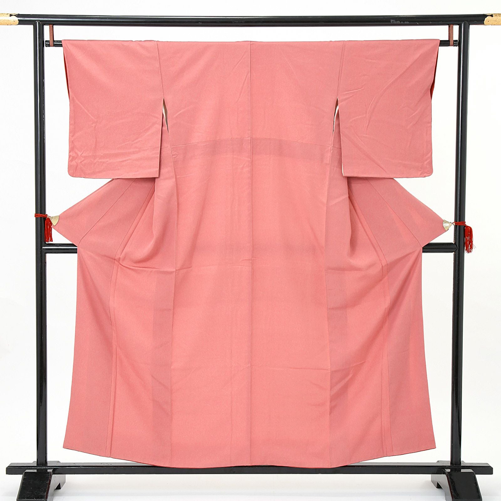 【中古品】仕立て上がり 袷着物「ピンク 鮫小紋」正絹 江戸小紋