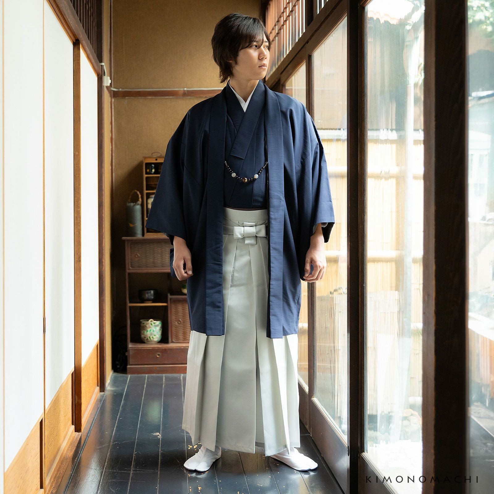 袴 メンズ 馬乗り袴 単品「灰白色」S/M/L/LL/3L サイズ 馬乗袴 男 男性