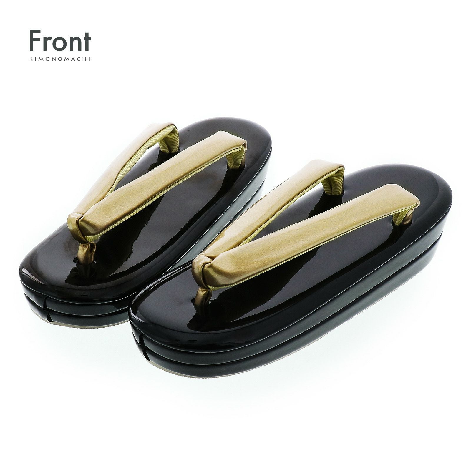 振袖 草履 バッグ 成人式「黒×金」Fサイズ レディース 振袖用草履