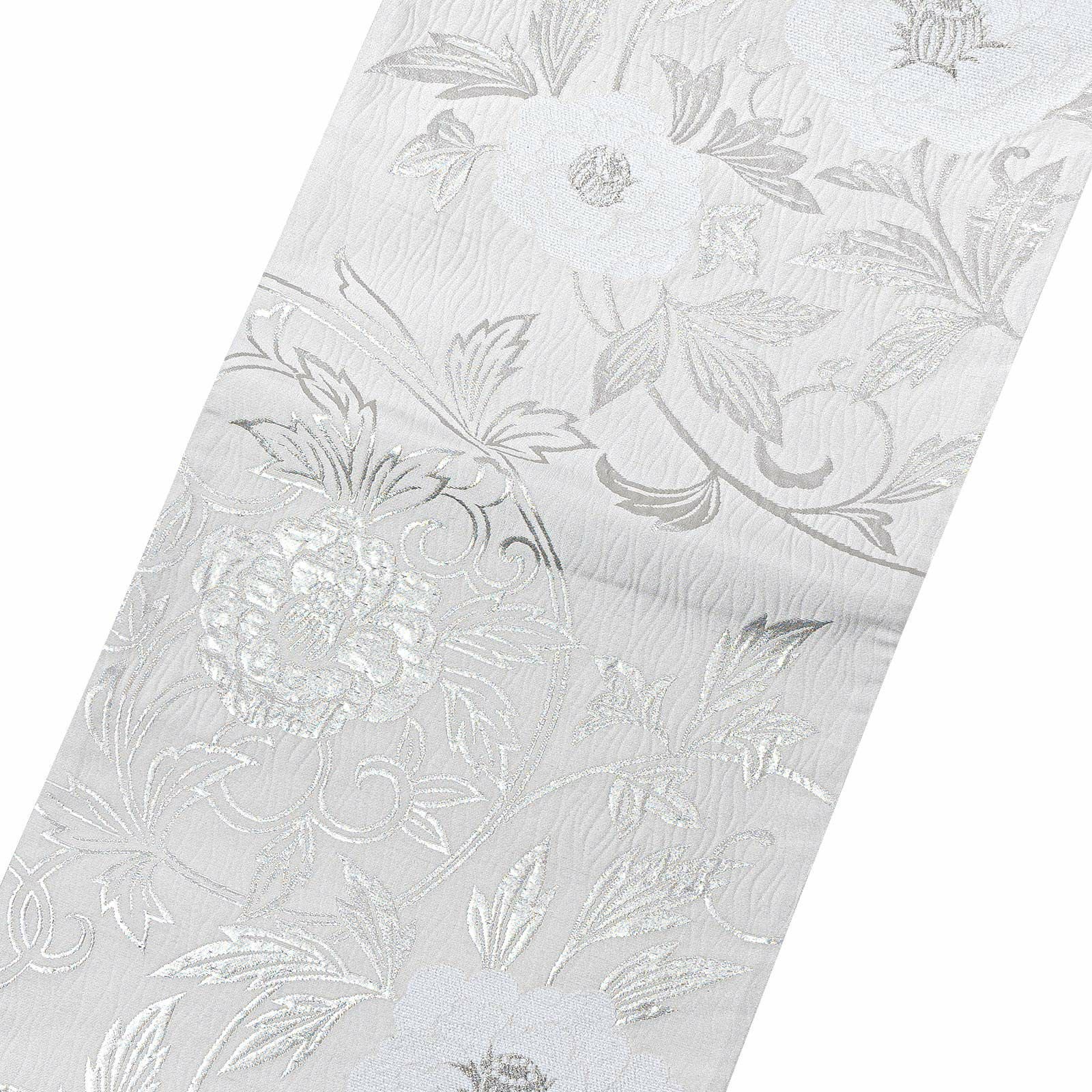 振袖 袋帯 単品「白地、白×銀 牡丹唐草」六通柄 日本製 お仕立て上がり