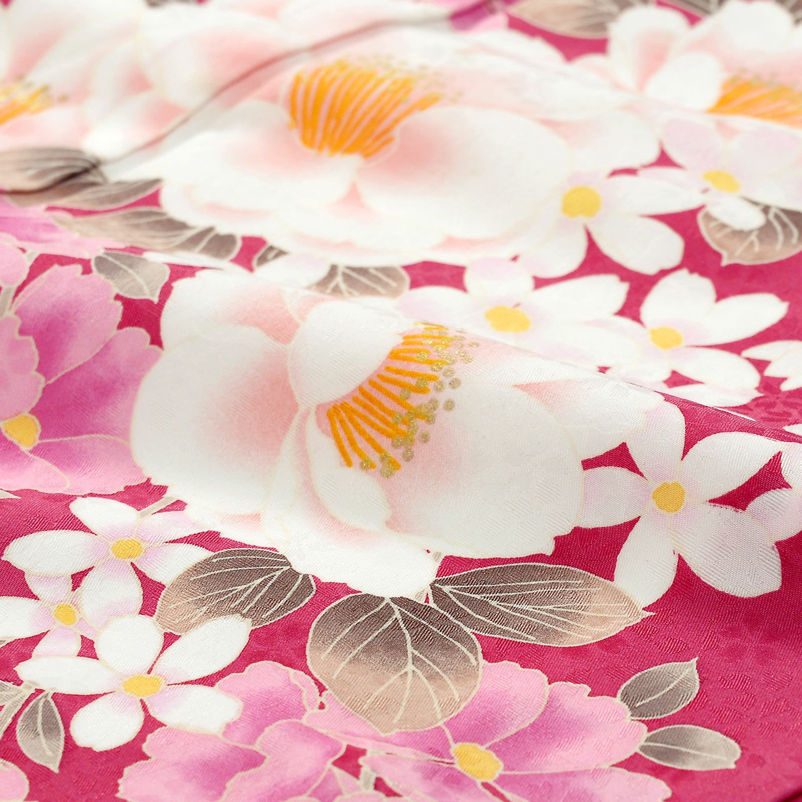 あ*ゆ様 【大処分‼️】正絹 お仕立て上がり 刺繍入 ローズピンク 花 振袖 単 中古品】仕立て上がり 振袖「桃の花 アザレアピンク」貸衣装処分