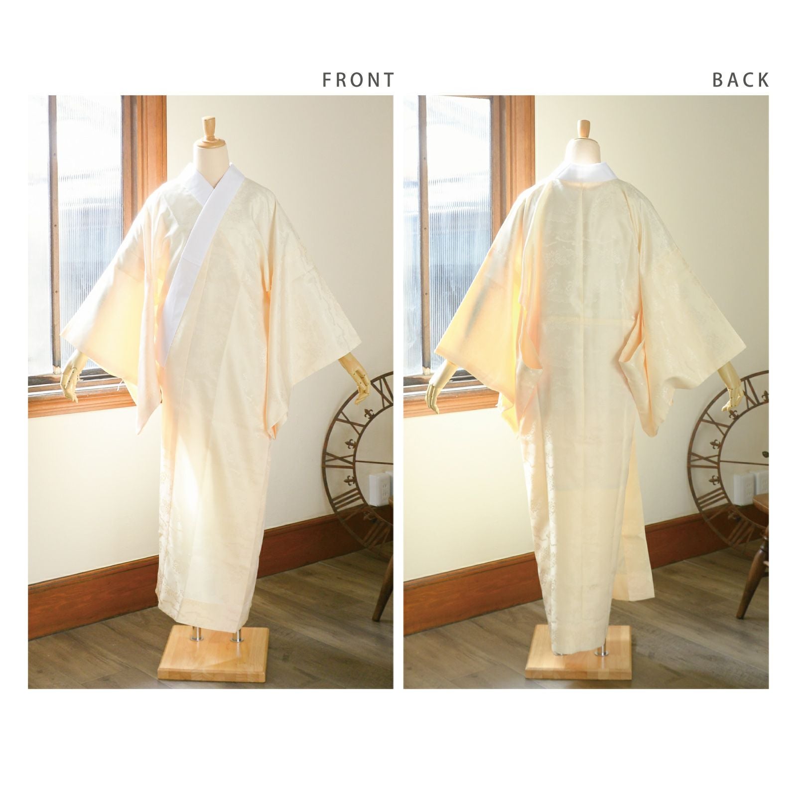 卒業式応援75％SALE 3/5迄)洗える 長襦袢 単品「クリームイエロー」S/M