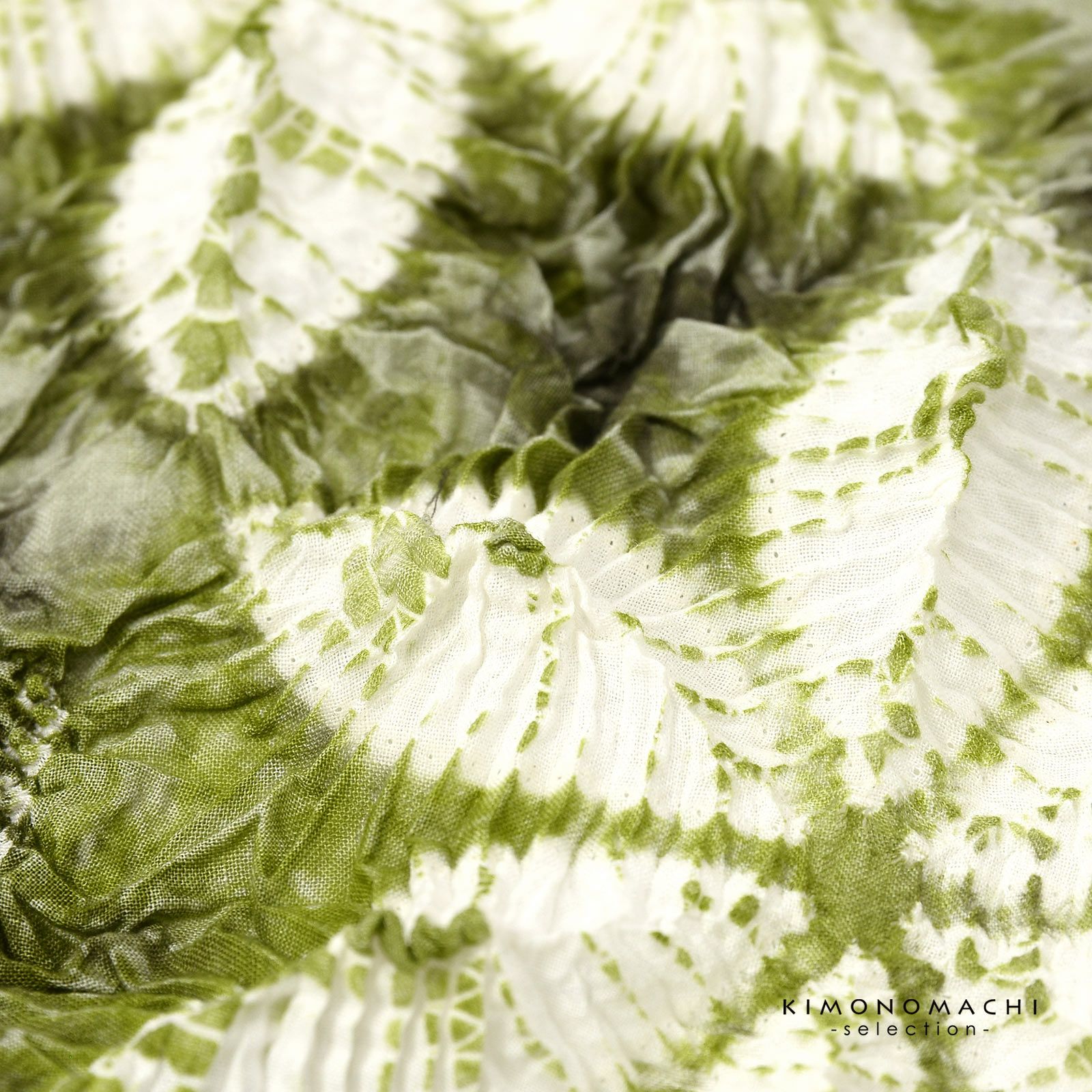 絞り浴衣反物「六花 利休緑」有松絞り 女性浴衣 レディース浴衣 絞り