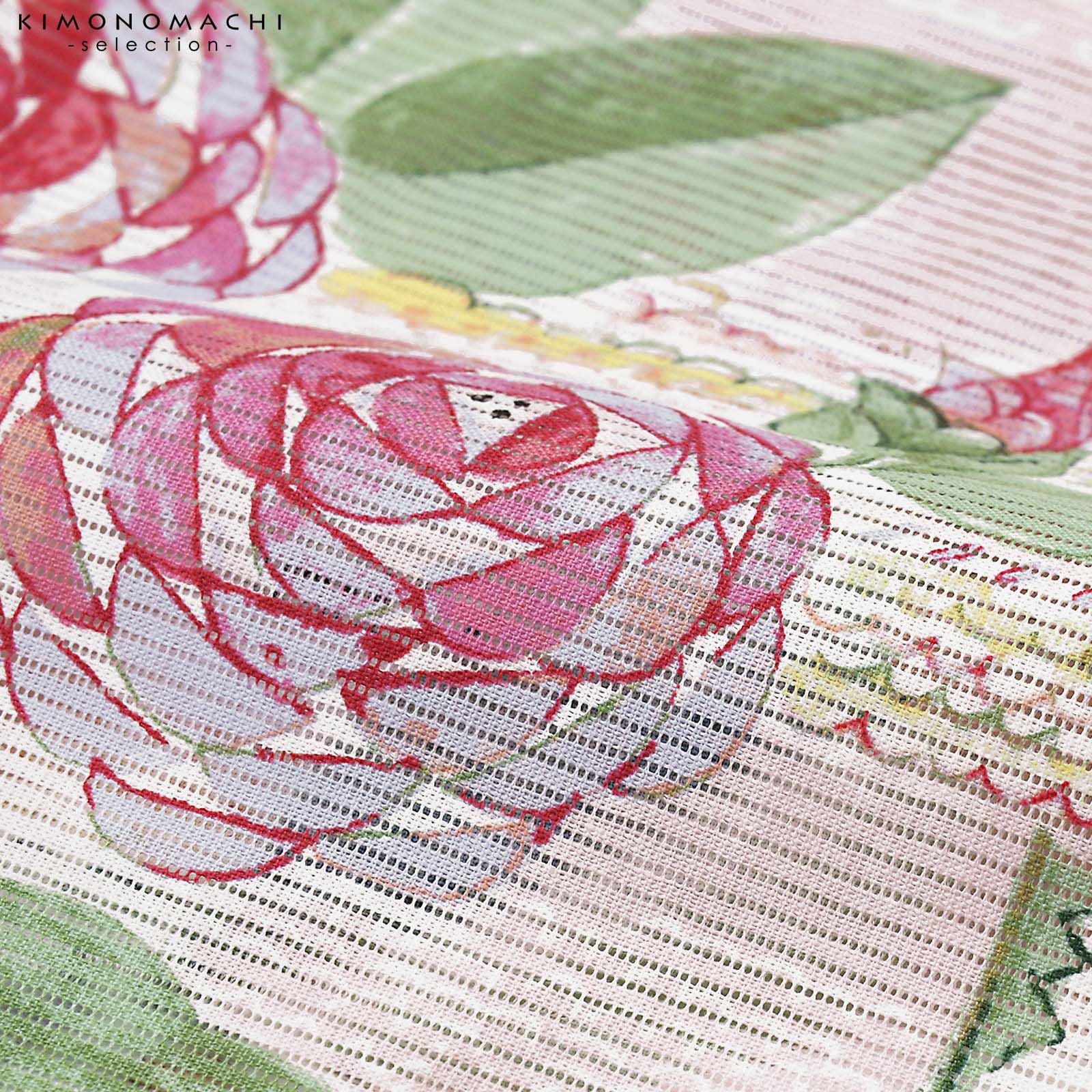 浴衣 レディース ブランド浴衣 単品「みすゞうた 薔薇の町 ピンク M